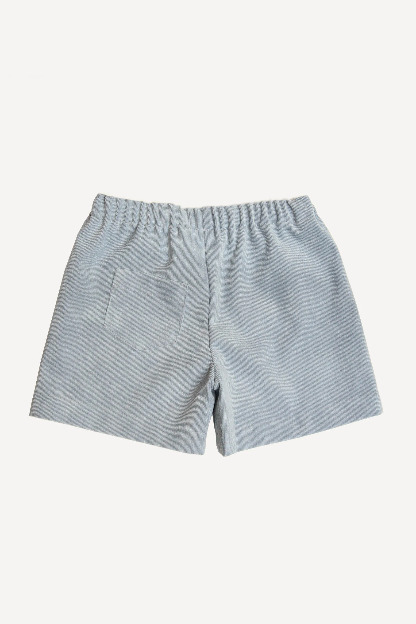 Pantaloncini bambina in velluto azzurro polvere