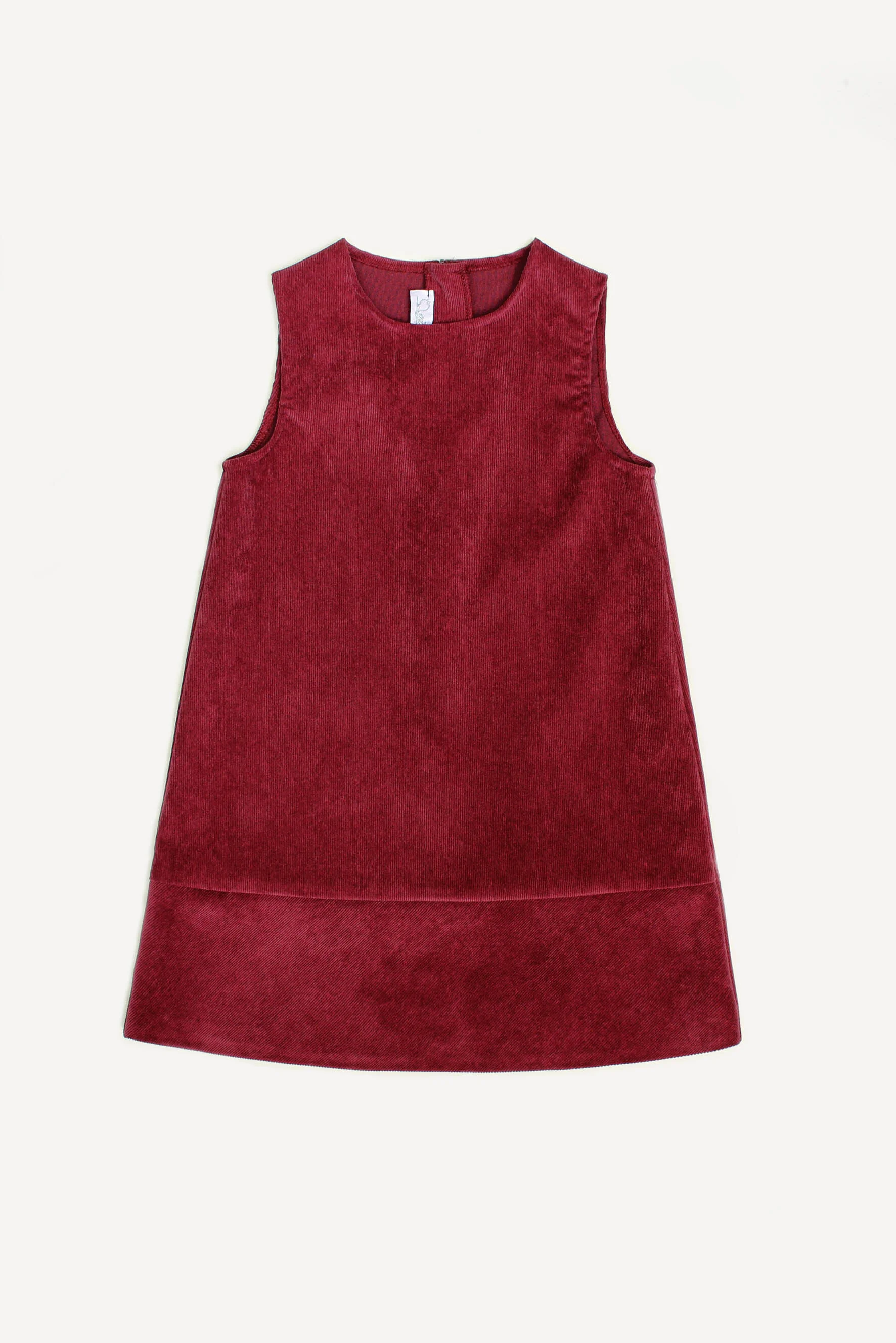 Vestito bambina trapezio velluto bordeaux