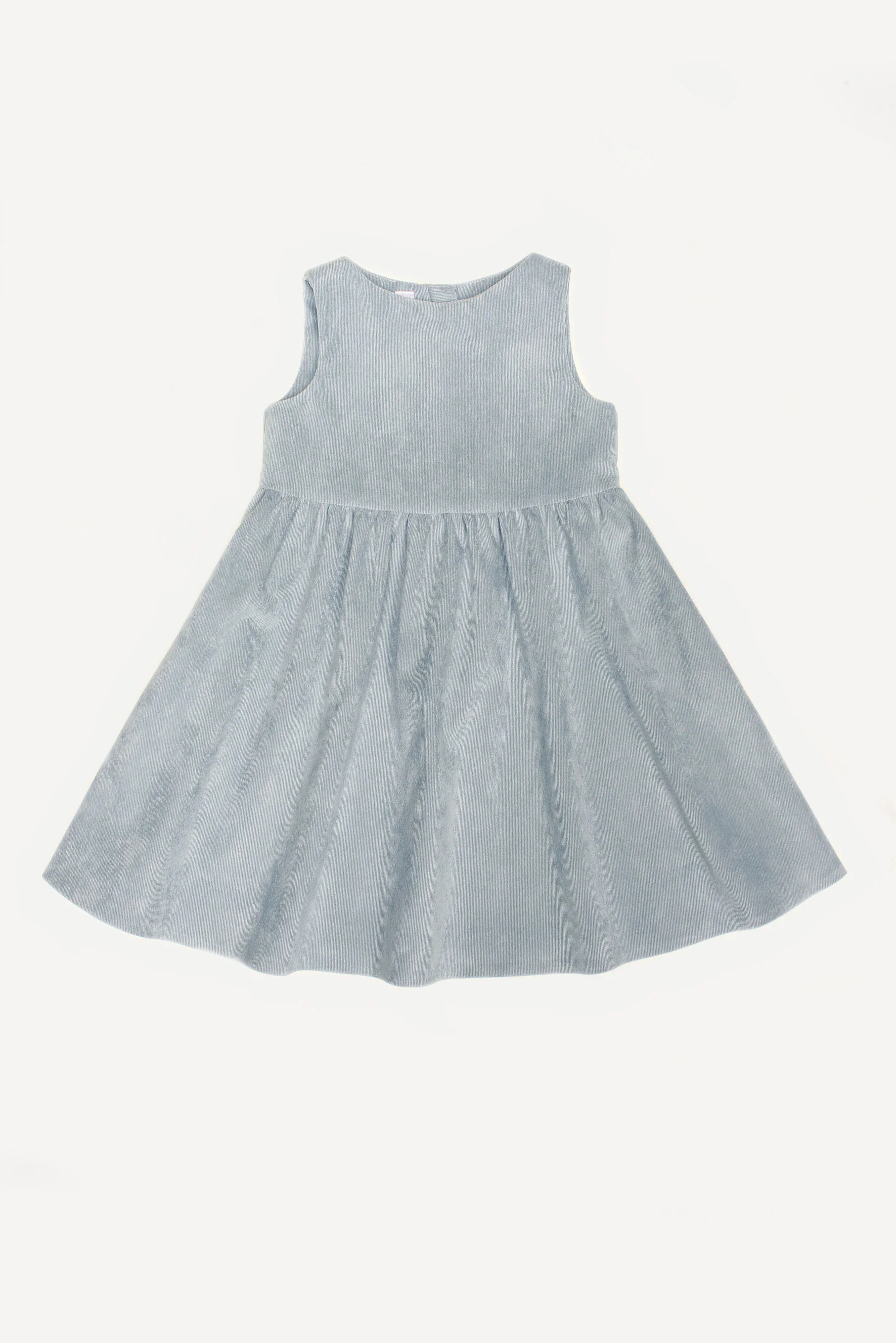 Vestito bambina in velluto azzurro polvere