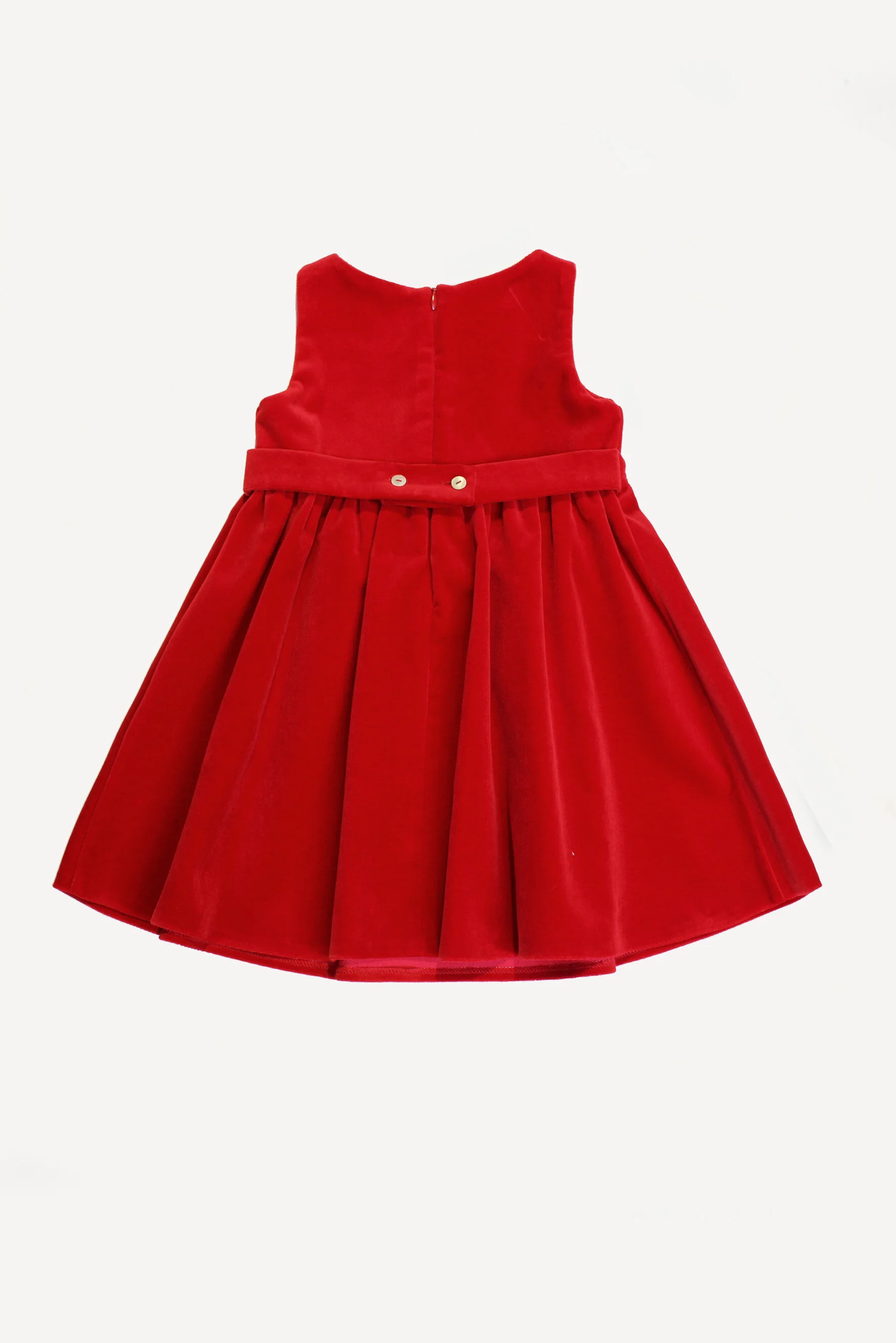 Vestito bambina in velluto rosso retro