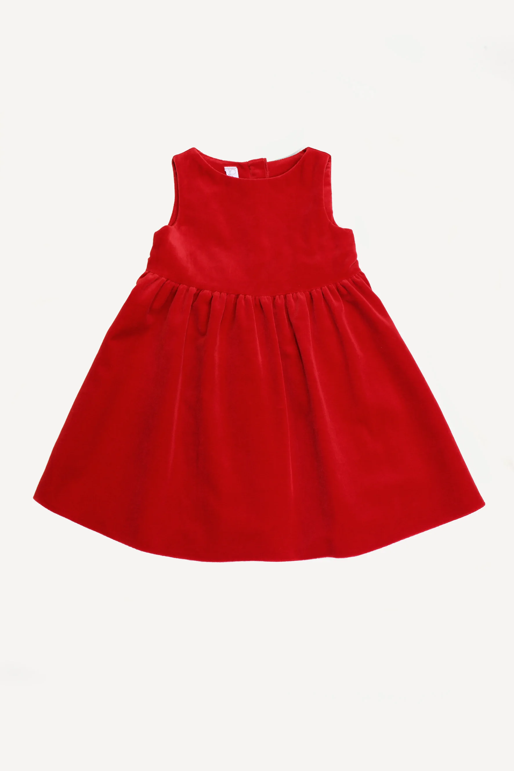 Vestito bambina in velluto rosso 