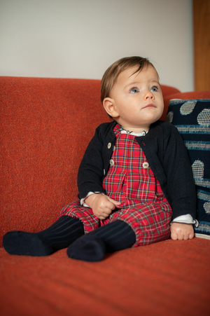 Pagliaccetto unisex in caldo cotone scozzese rosso — Crochette