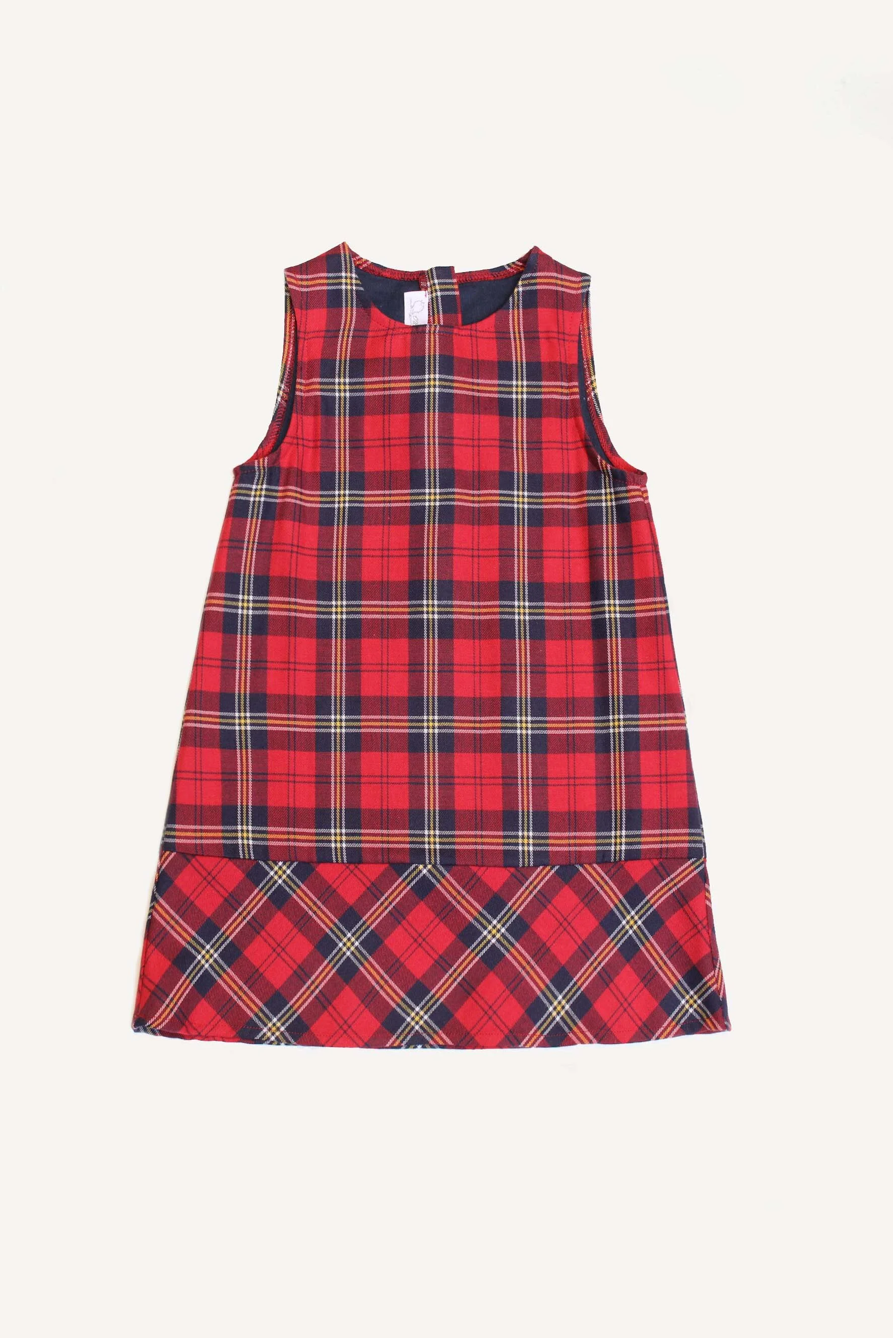 Vestito bambina a trapezio in scozzese