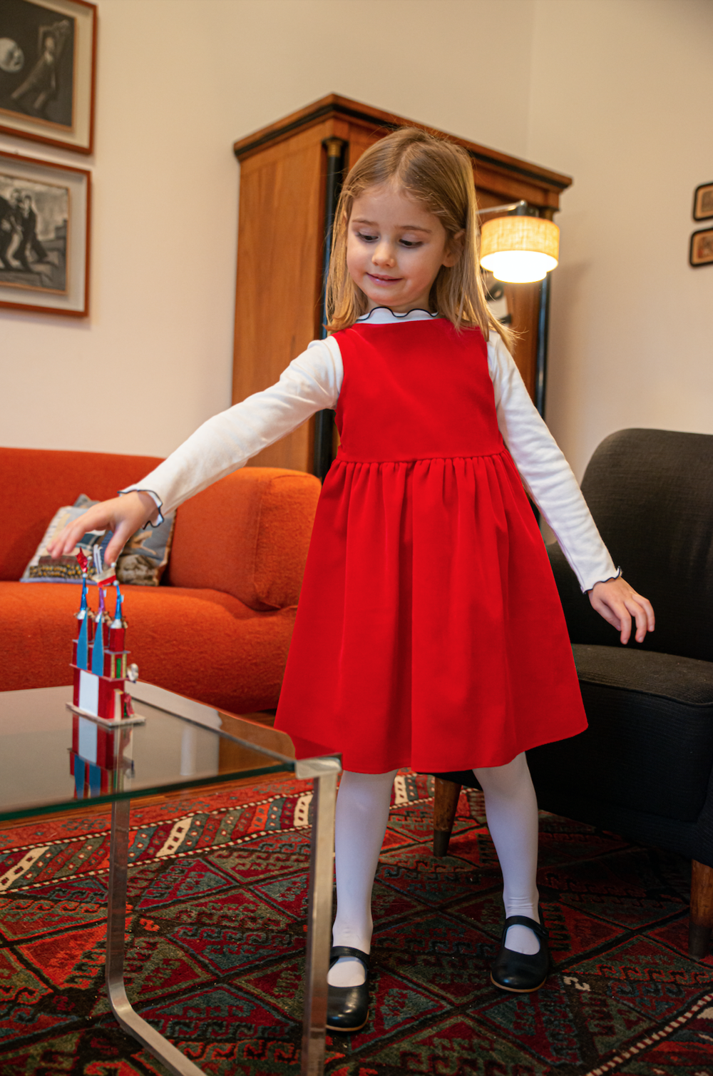 Lula Abito Rosso Bimba Vestito Rosso Bambina Outlet