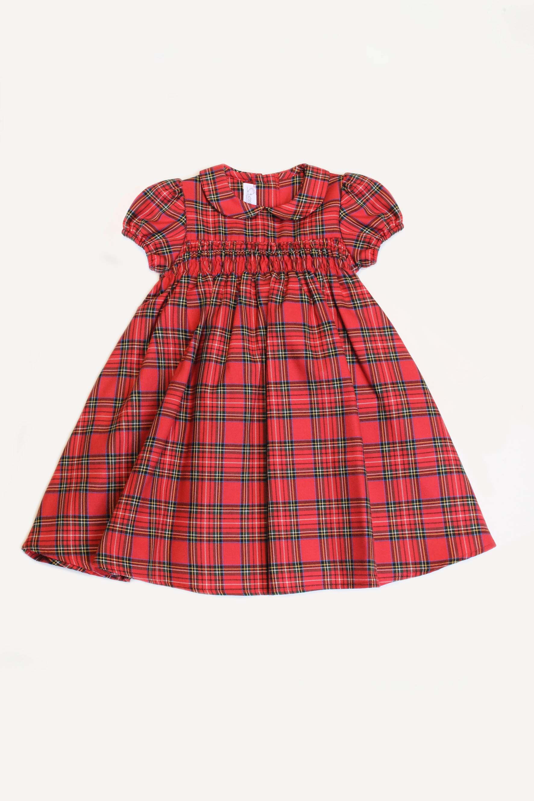 vestito bambina in scozzese rosso