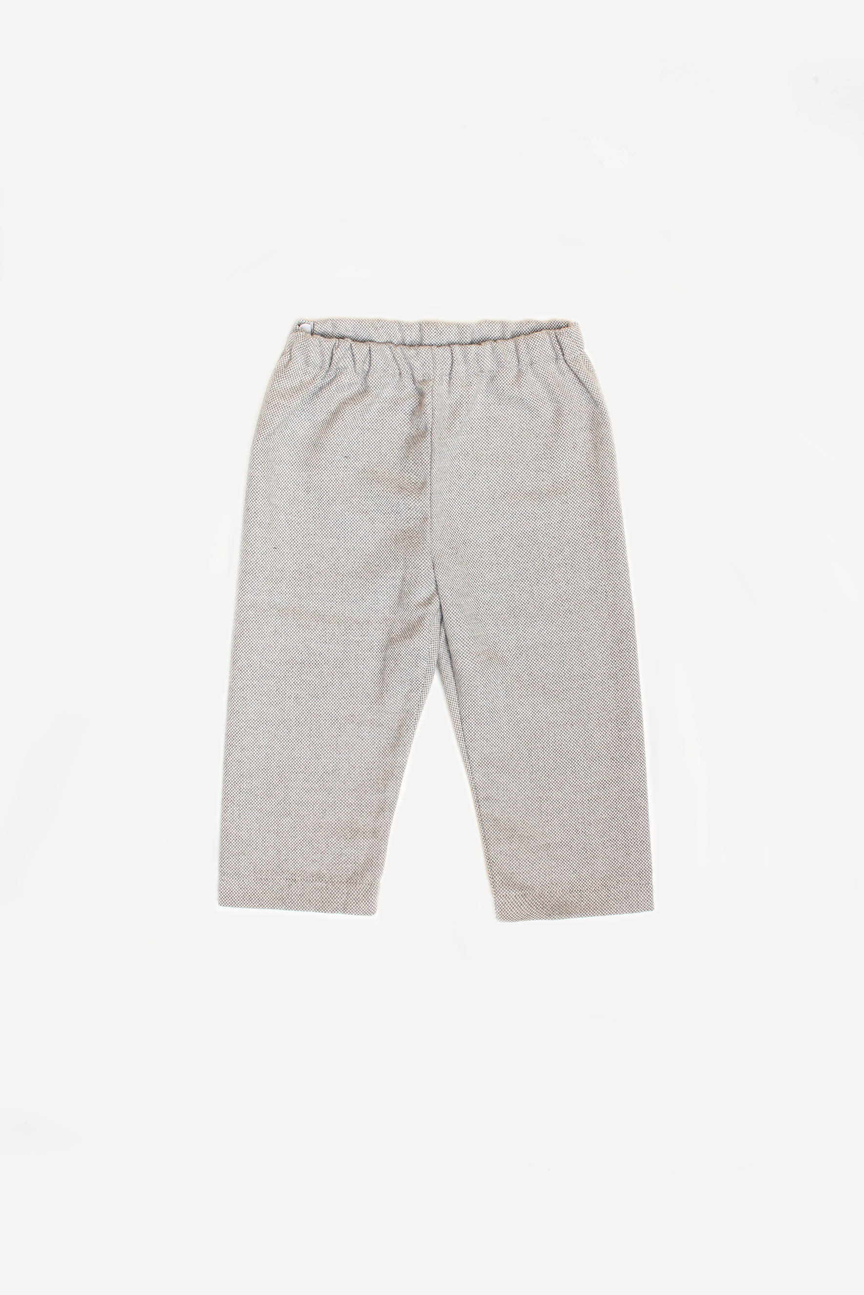 Pantaloni bambino in spigato grigio