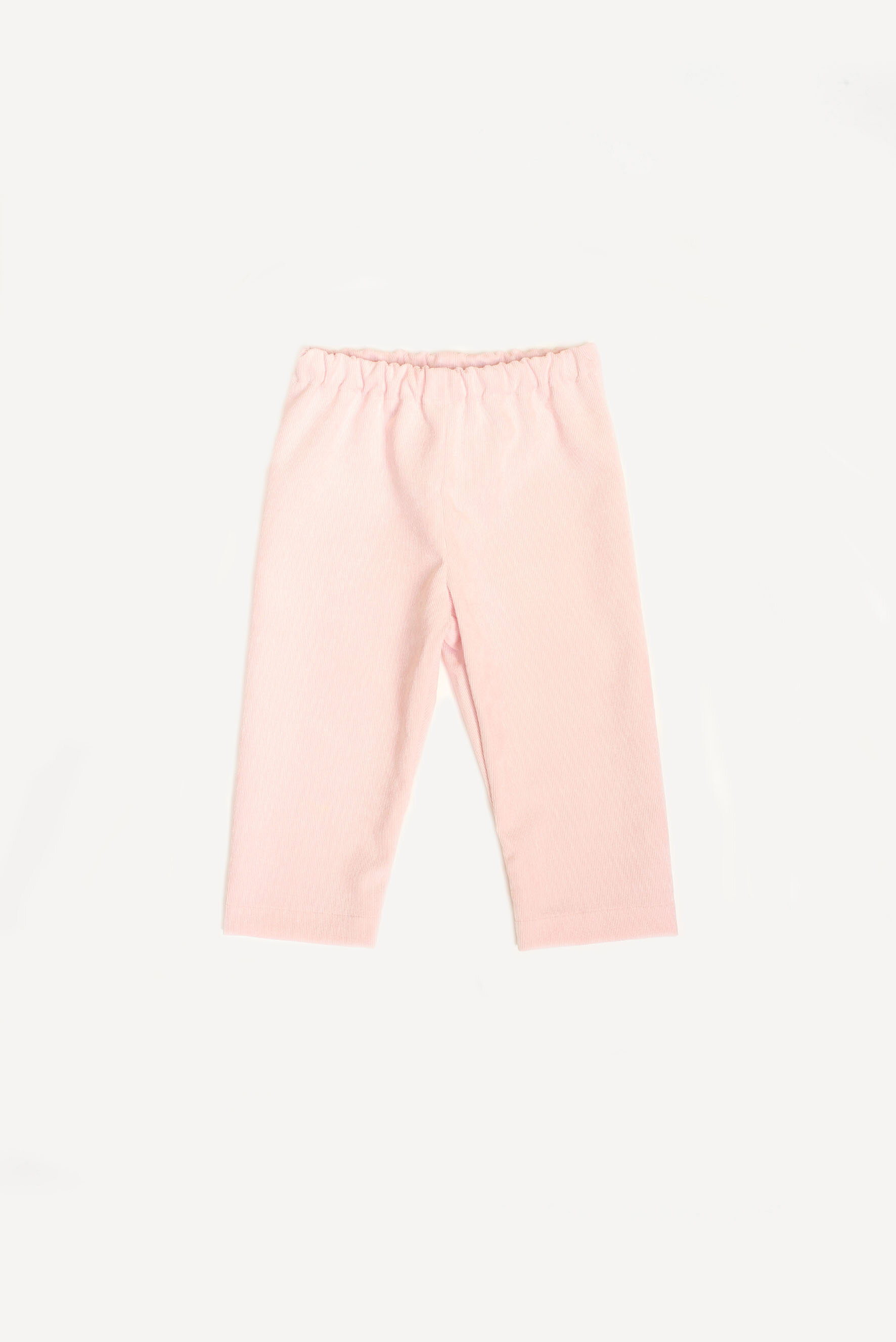 Pantaloni bambina in velluto rosa