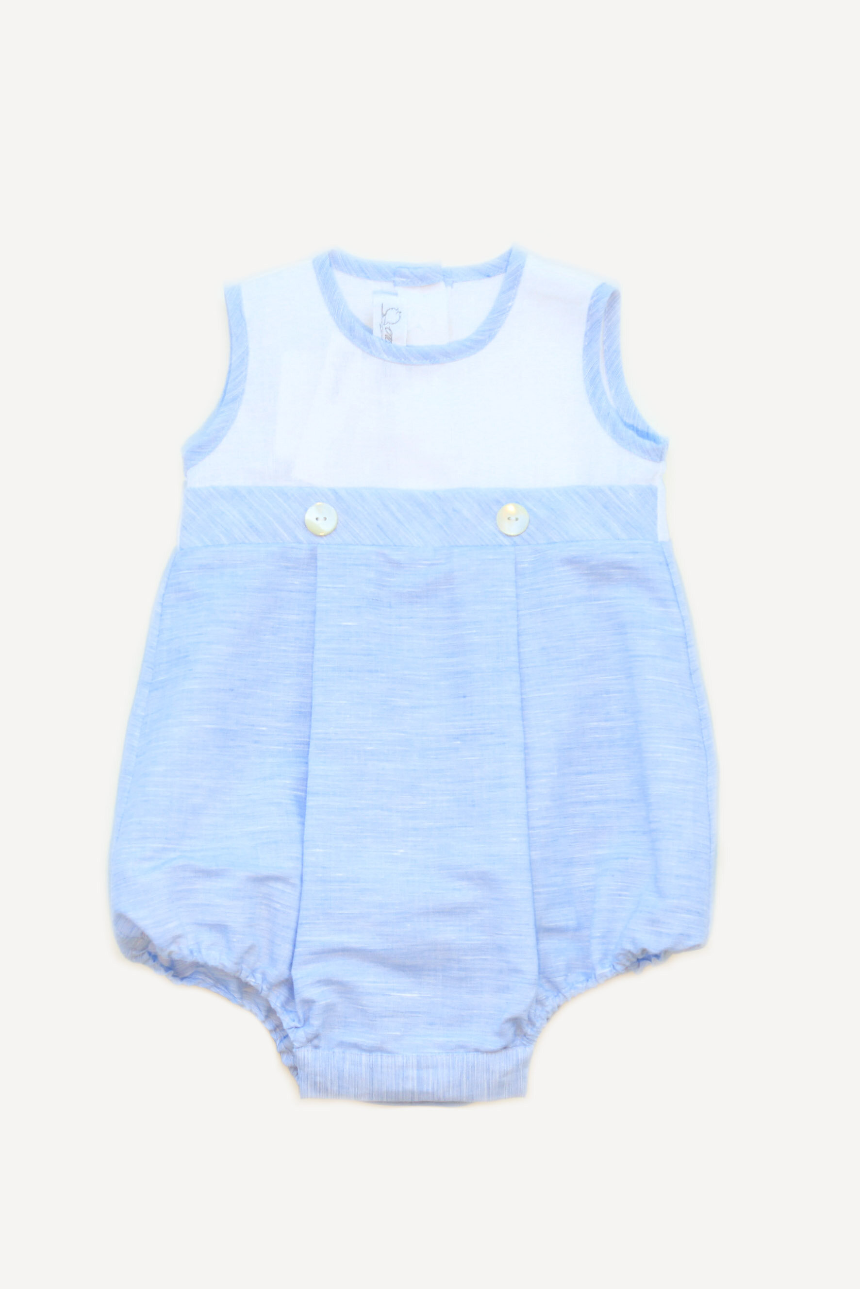 Pagliaccetto neonato in azzurro melange