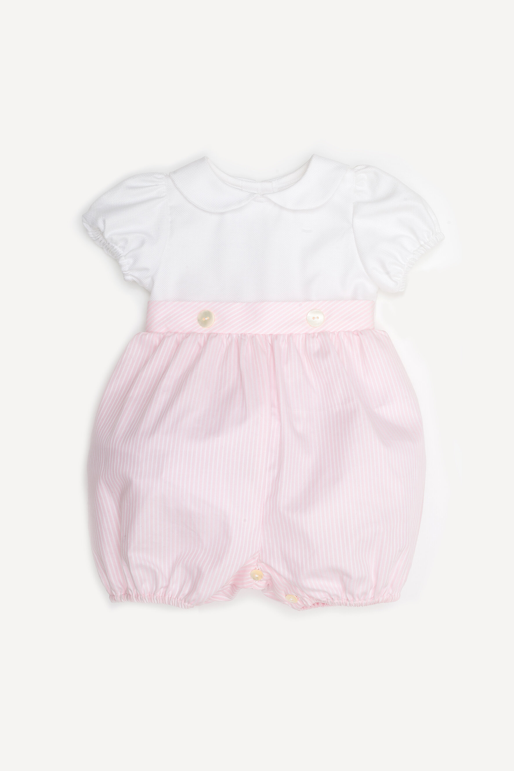 Pagliaccetto neonata bianco e rosa