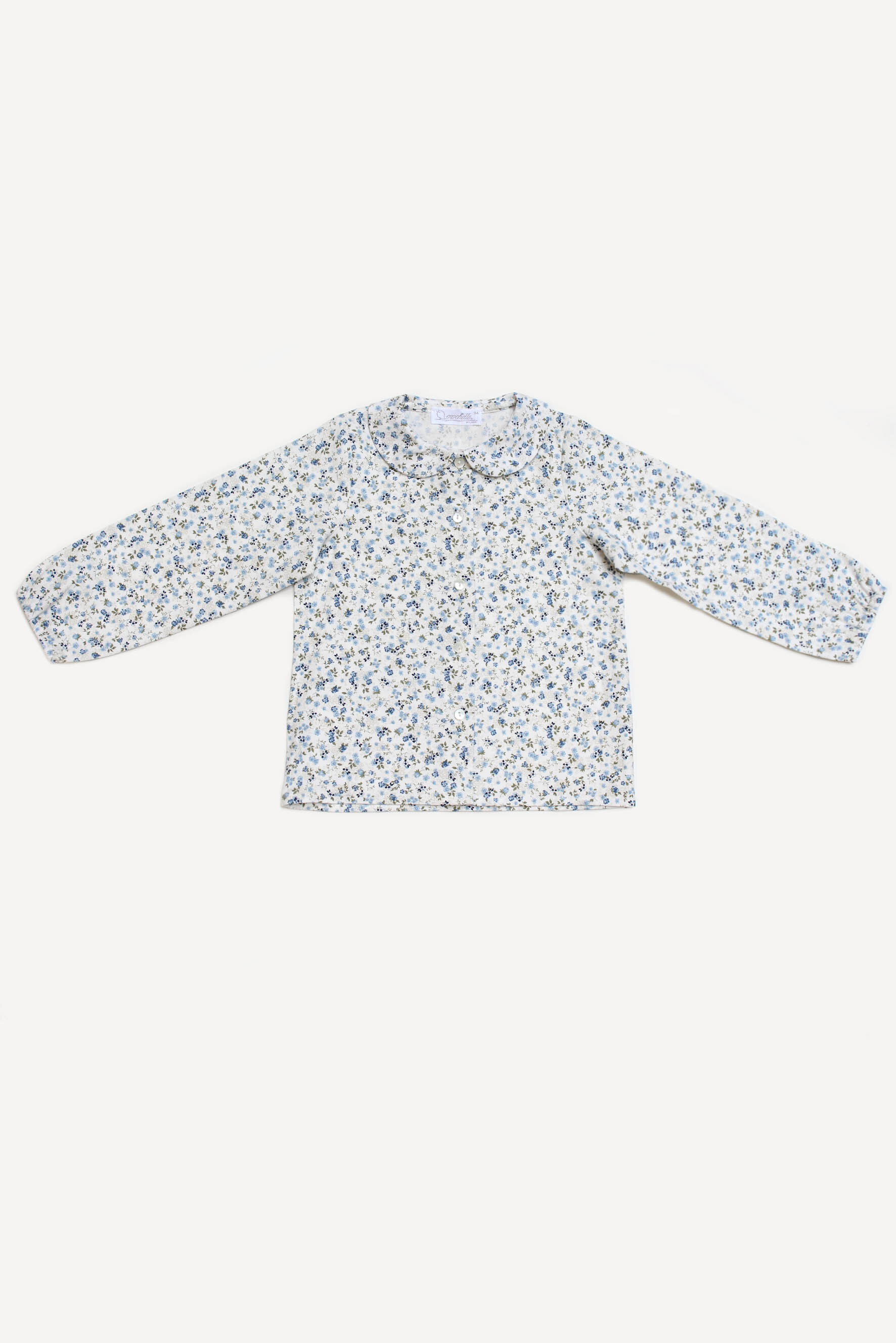 Camicia bambina a fiori azzurri