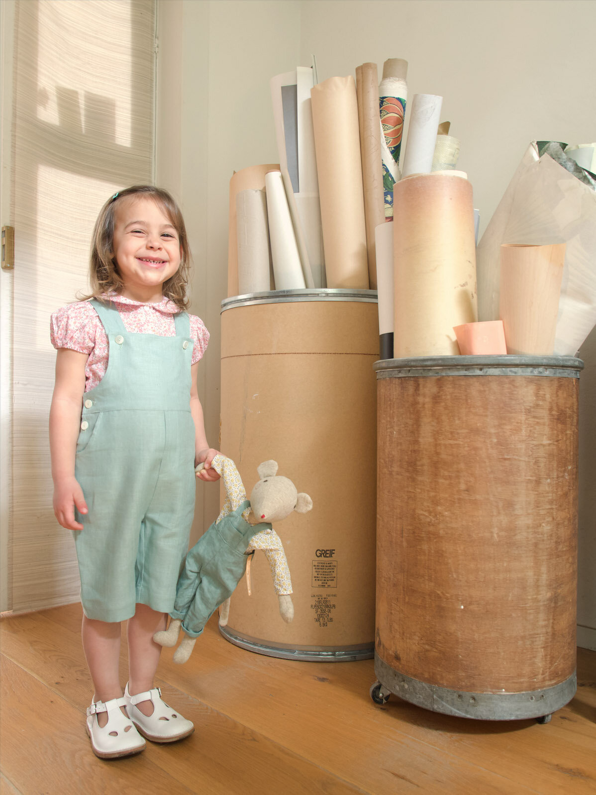 Camicia bambina a fiori rosa e arancio Crochette