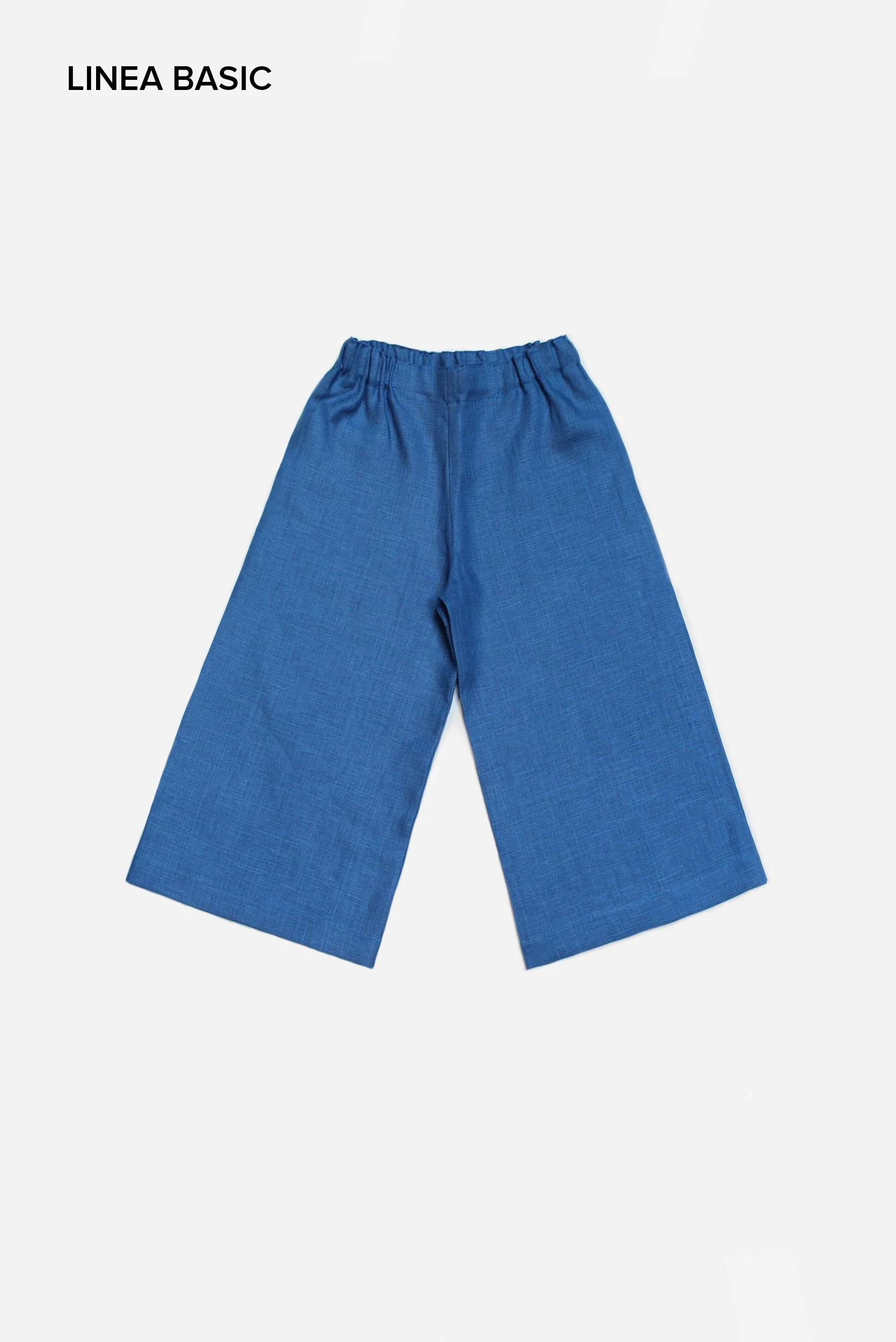 Pantaloni larghi bambina cobalto