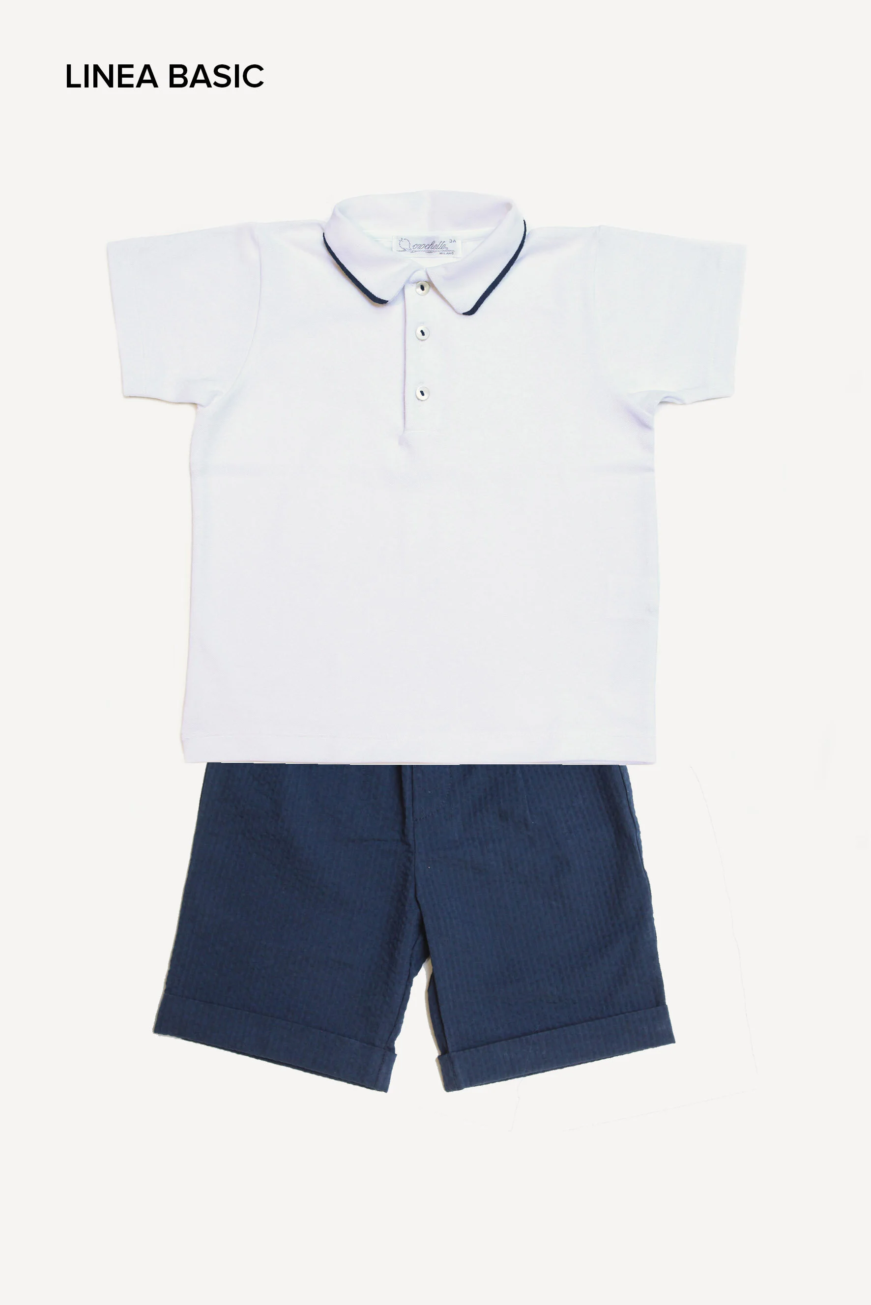 Completo bambino polo e bermuda blu