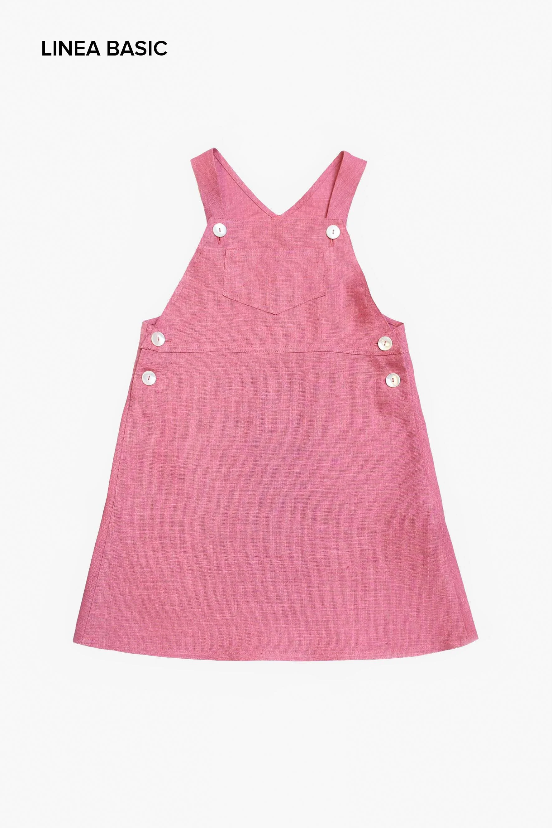 Vestito salopette bambina corallo
