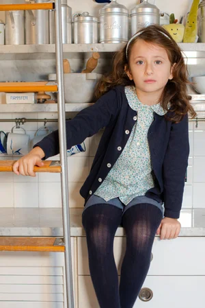 Camicia bambina fiori verde acqua — Crochette