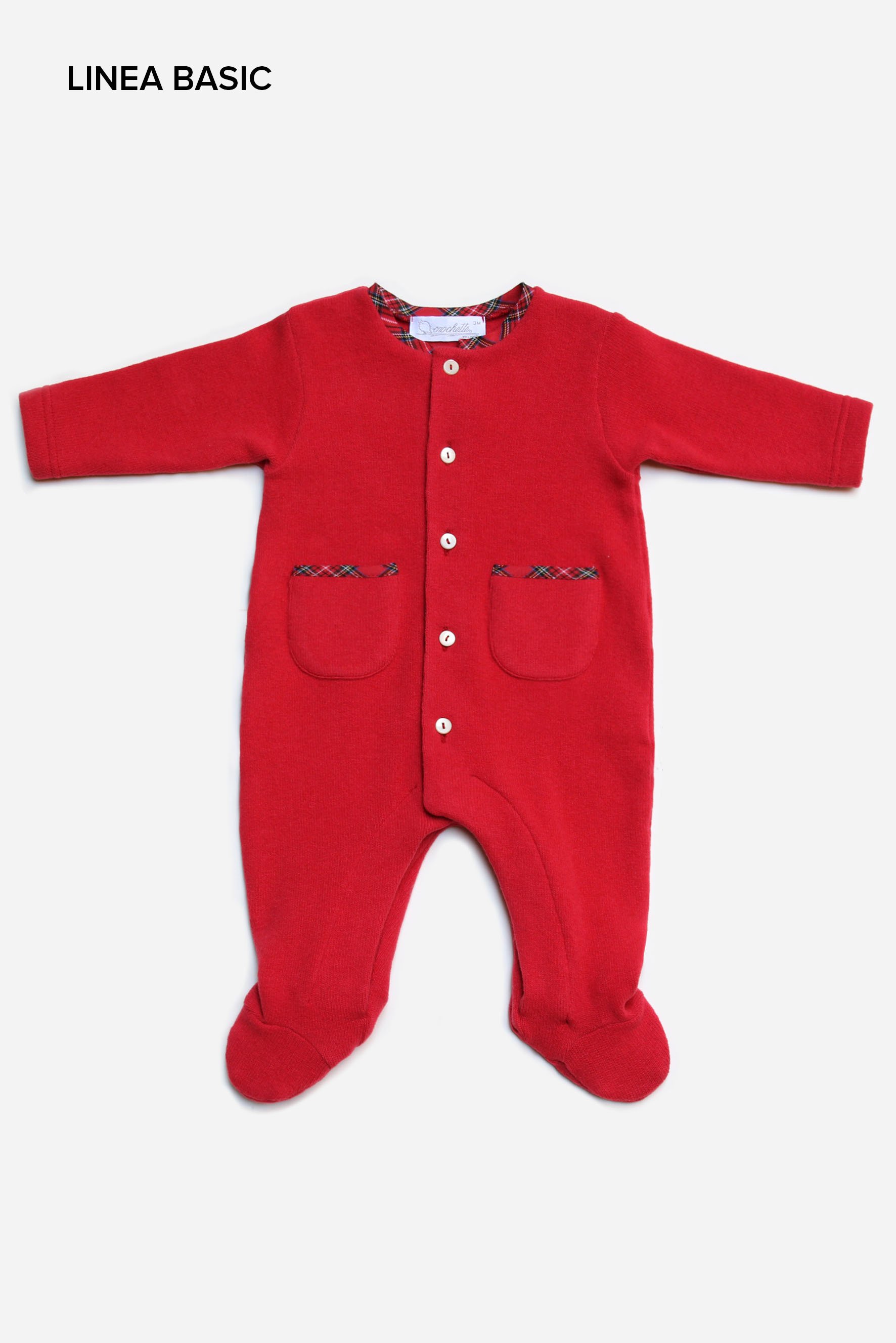 Tutina piedini unisex in maglia rossa