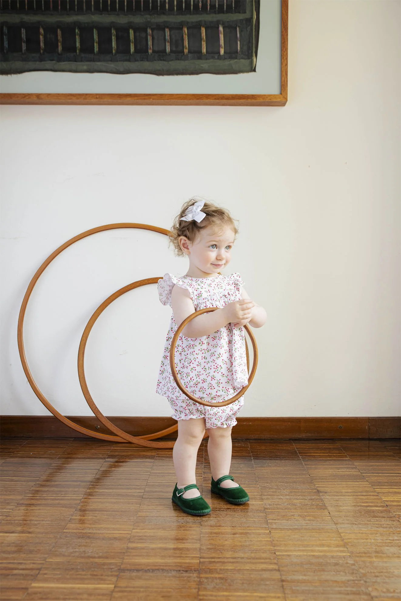 Completino camicia e culotte neonata con ciliegie
