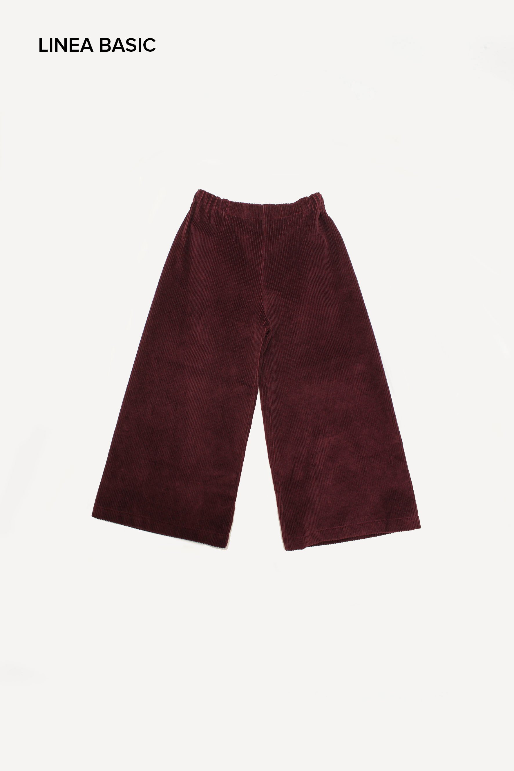 pantalone bambina largo velluto bordeaux