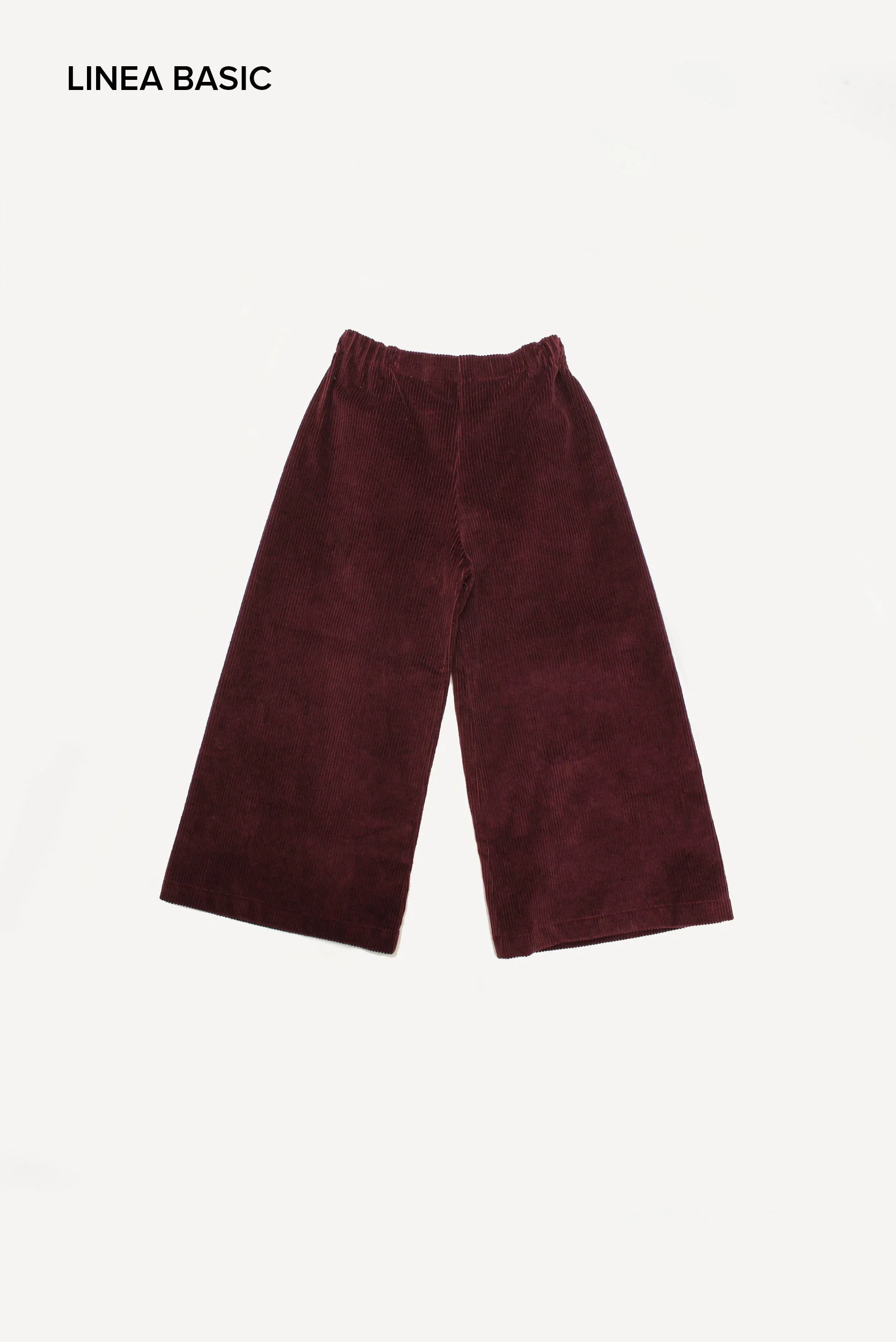 Pantaloni larghi bambina in velluto bordeaux scuro