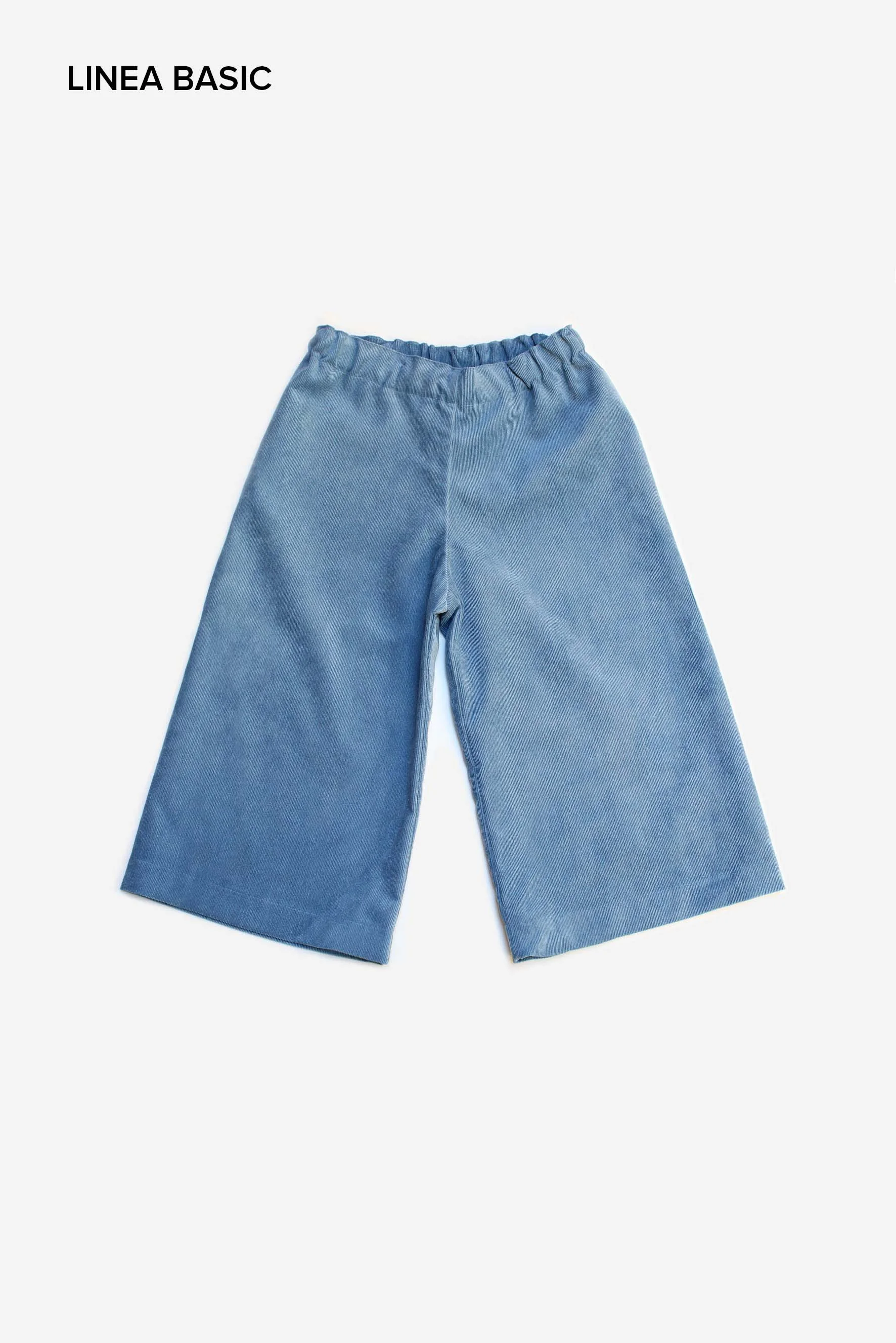 Pantaloni larghi bambina in velluto avio