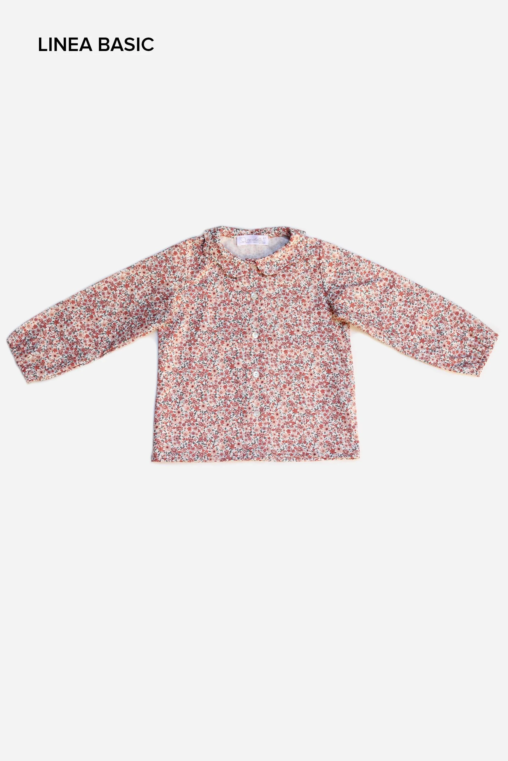 Camicia bambina fiori arancio