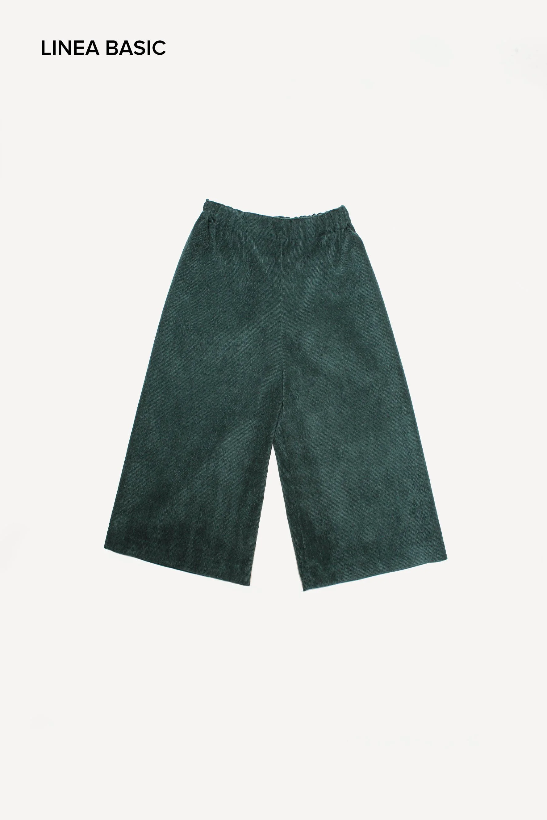 Pantaloni larghi bambina in velluto verde