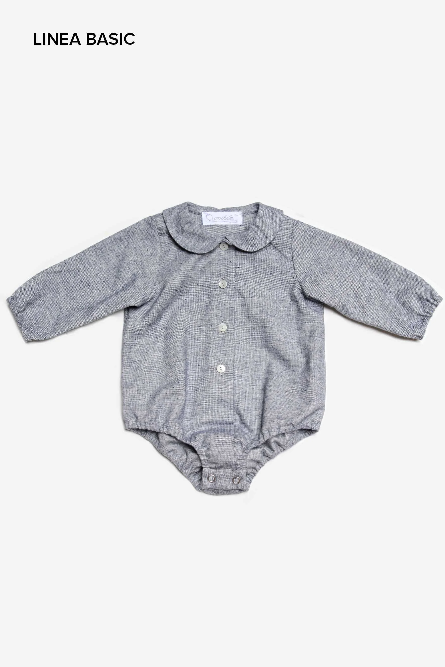 Body camicia neonato blu polvere