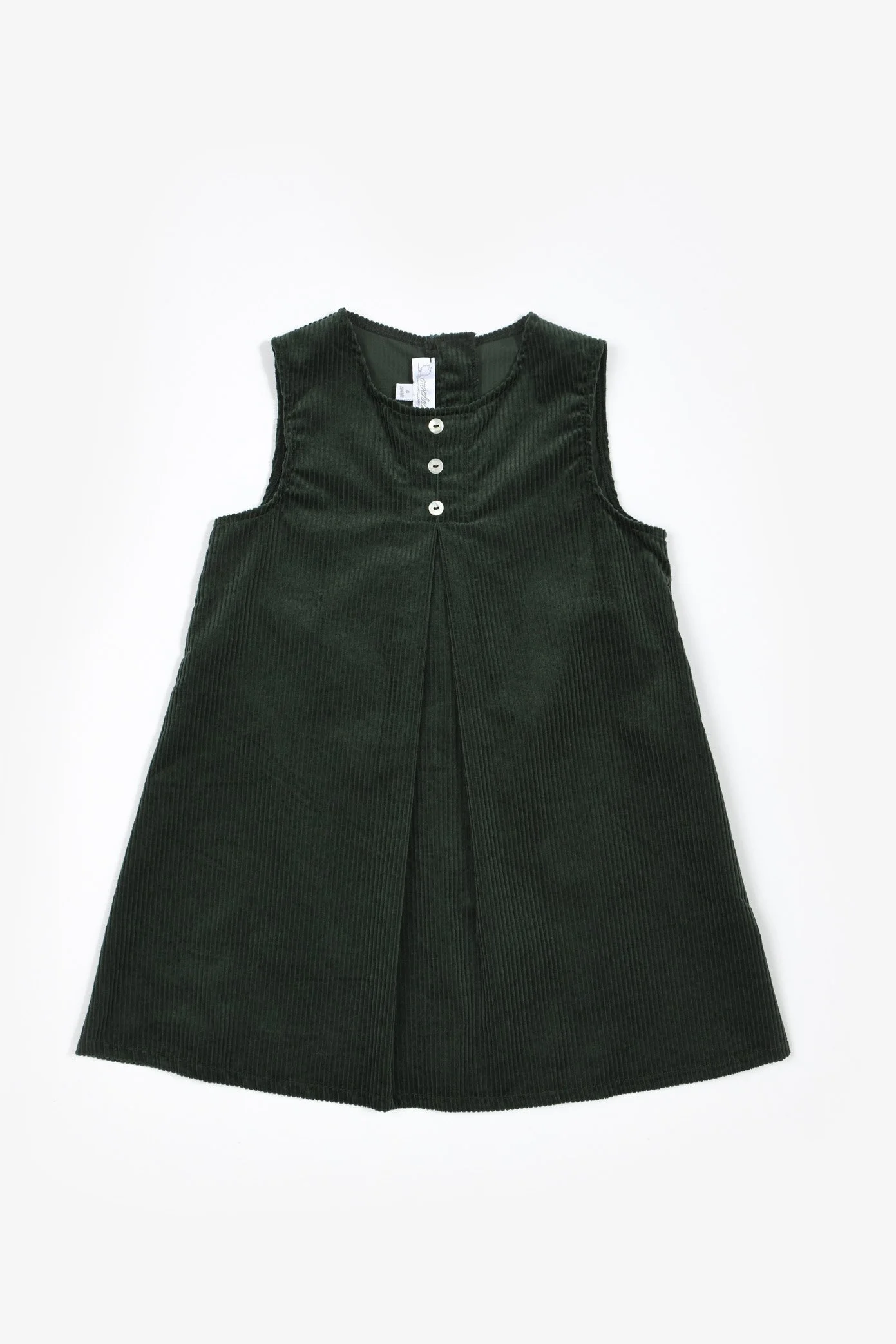 Vestito trapezio bambina velluto verde