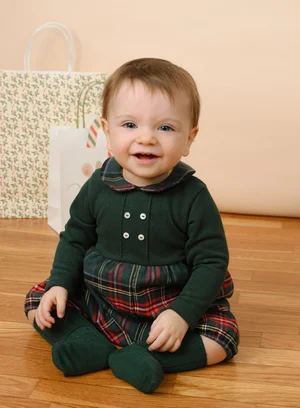 Pagliaccetto Natale scozzese verde rosso — Crochette