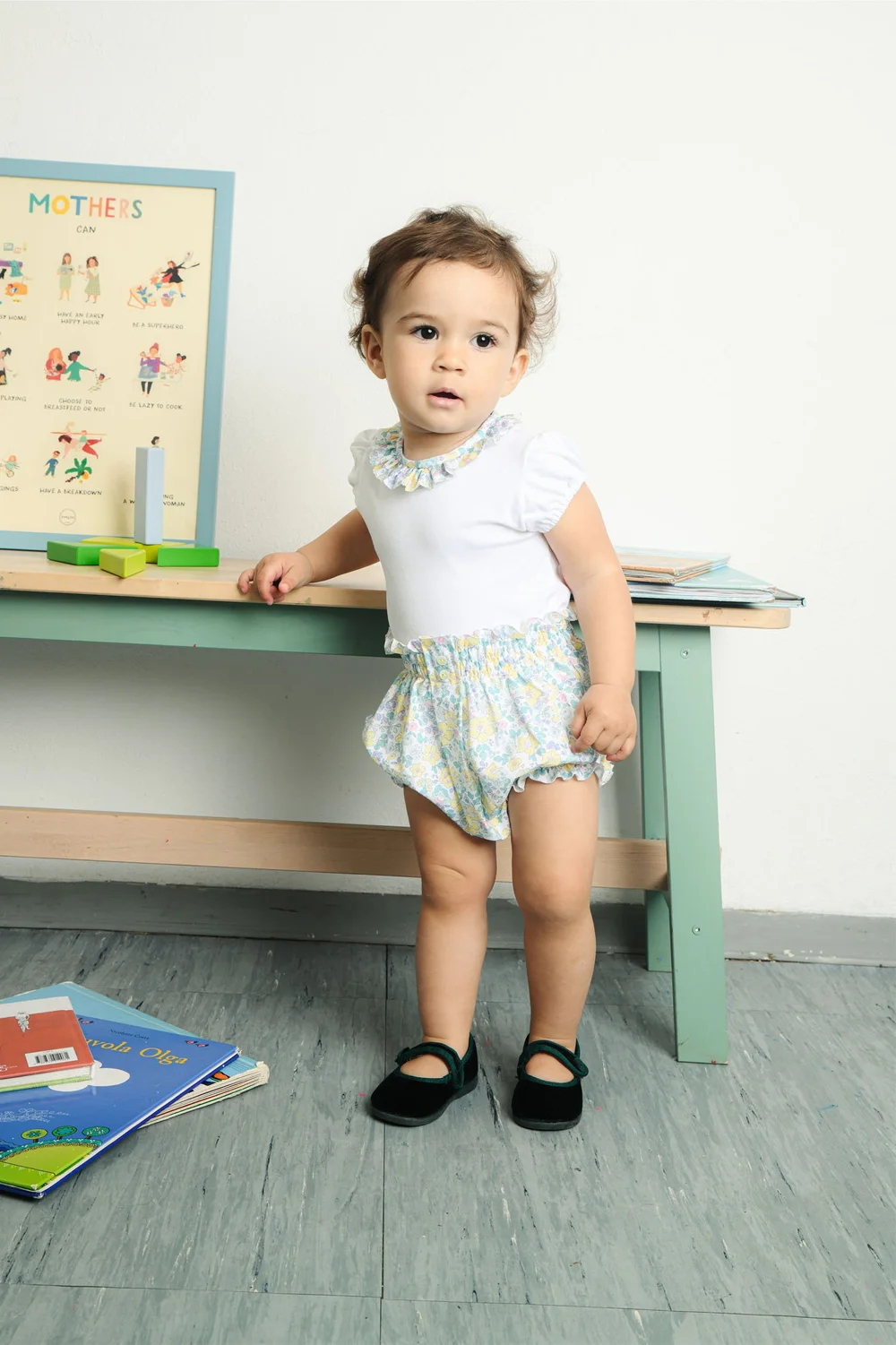 Completi per neonata body e culotte a fiori — Crochette - Main Image