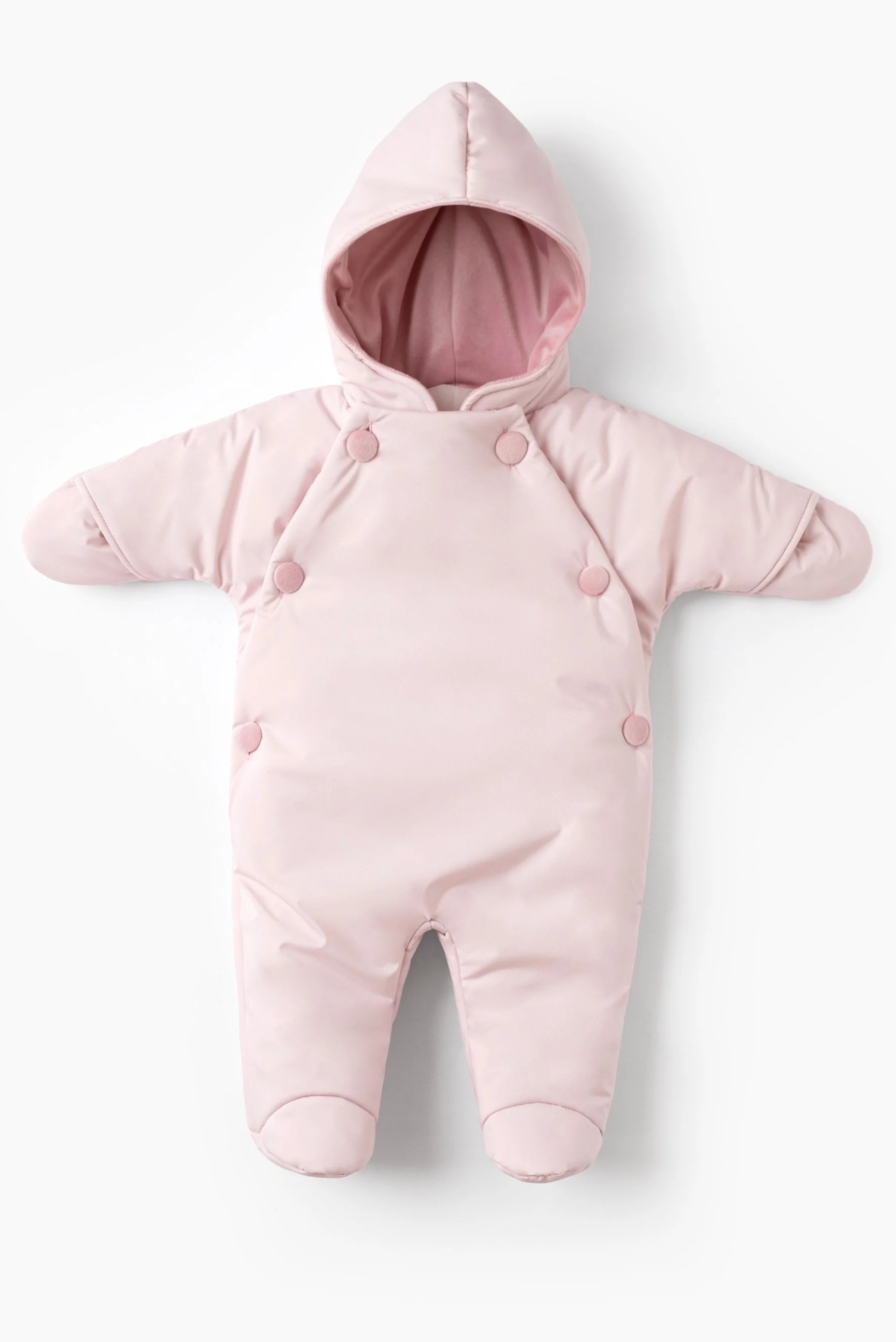Tuta neonata imbottita rosa Crochette
