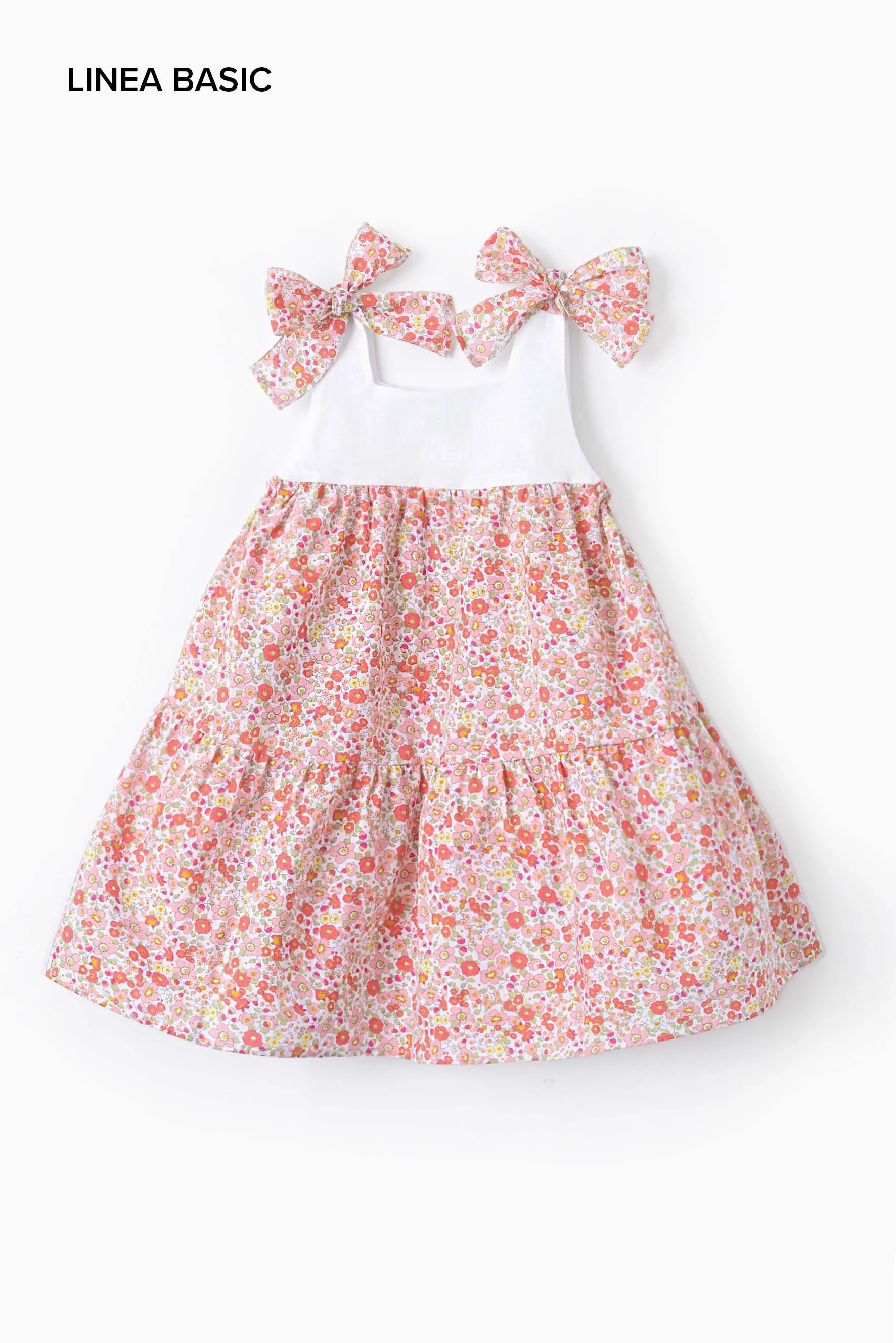 Scamiciato bambina con fiocchi fiore arancione