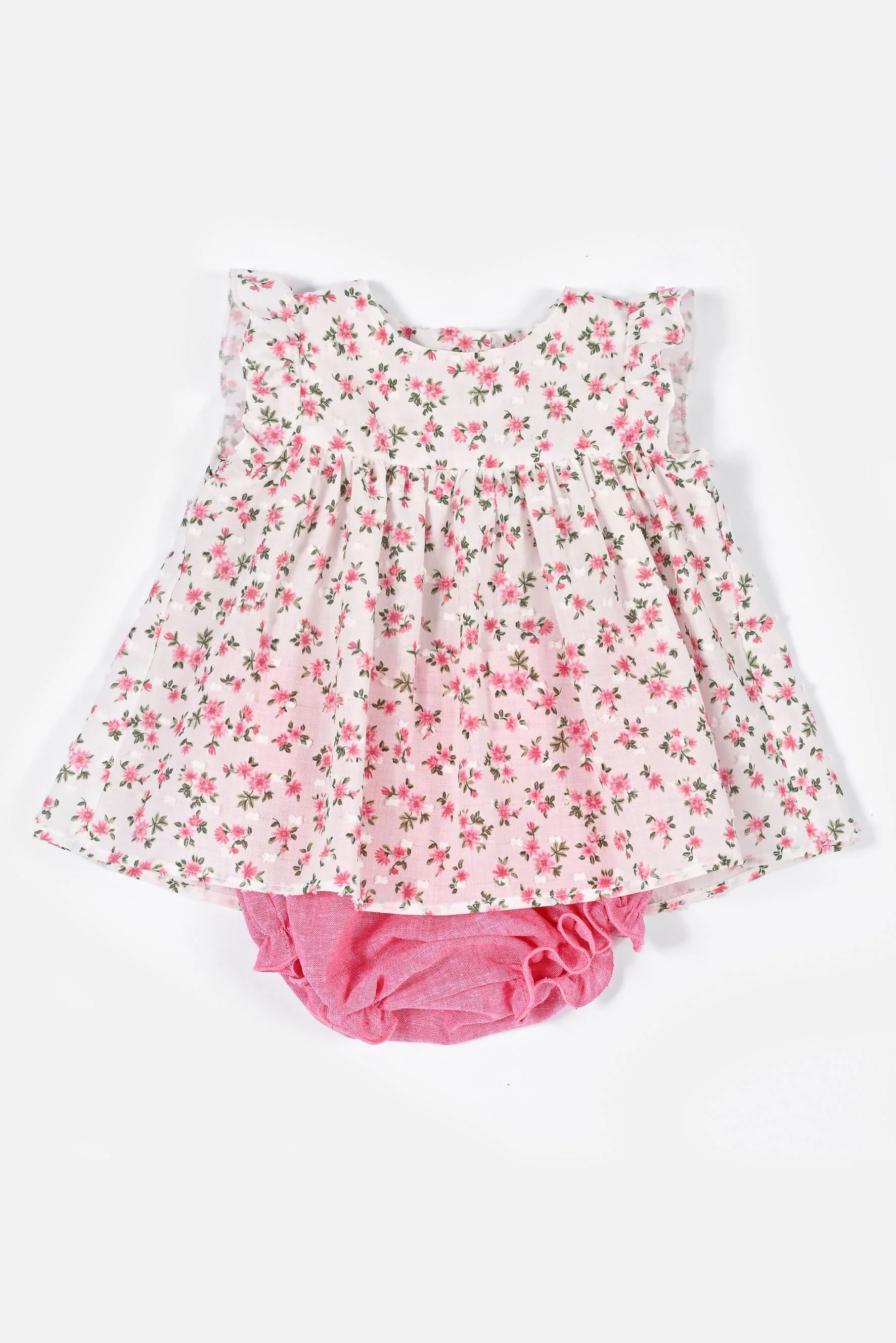 Completo neonata fiore rosso plumetis