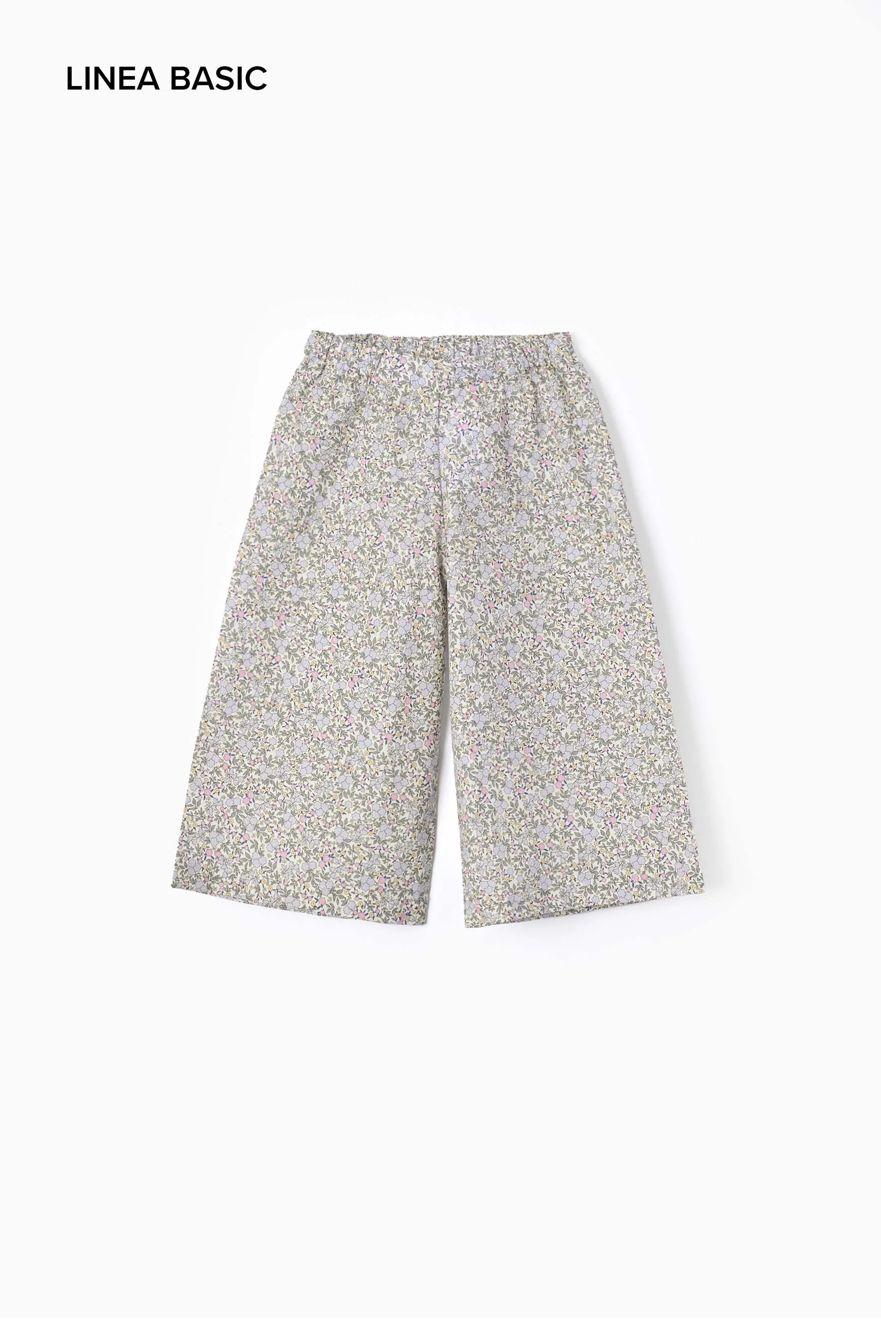 Pantaloni larghi bambina fiore malva e pervinca Crochette