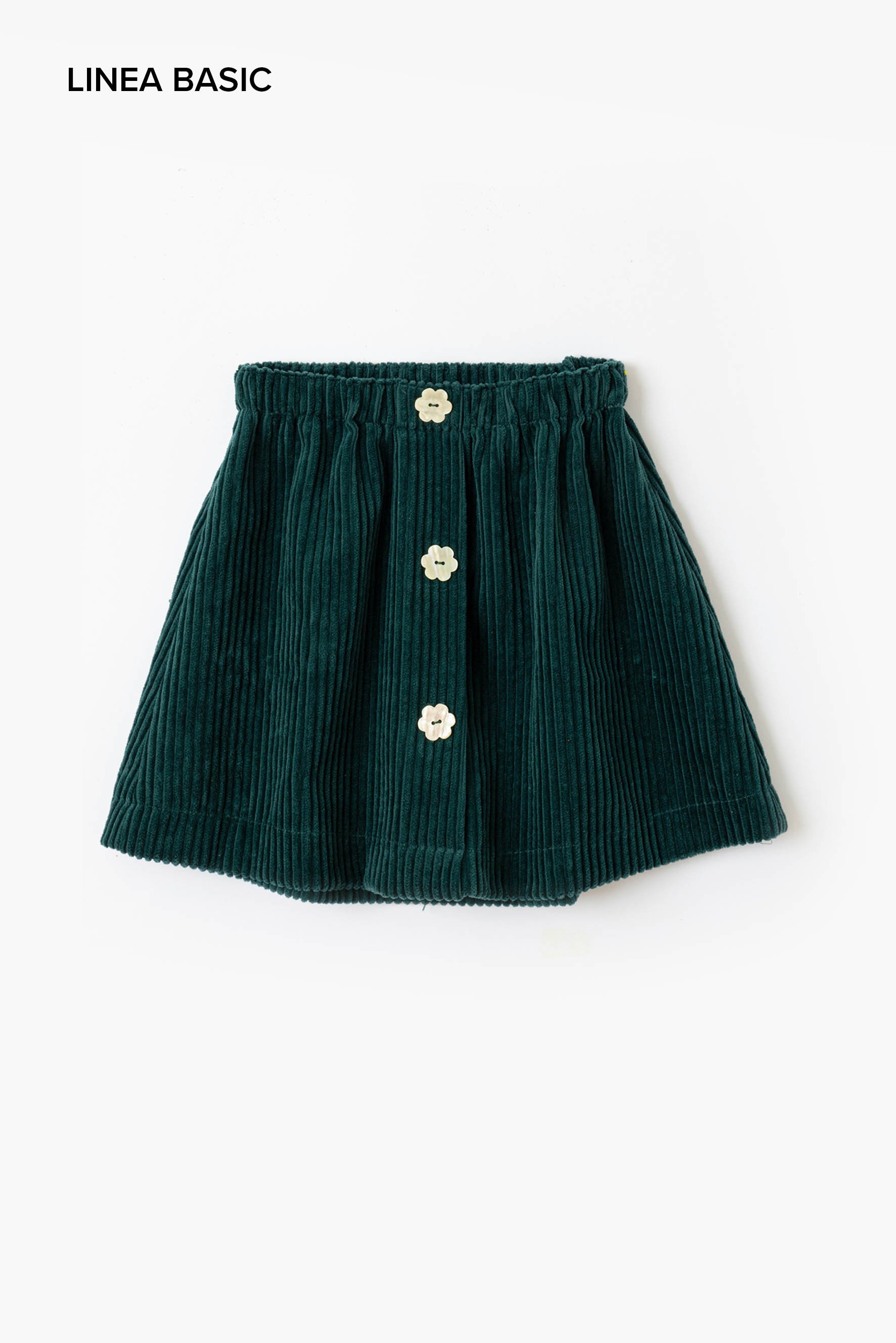 Gonna trapezio bambina velluto verde