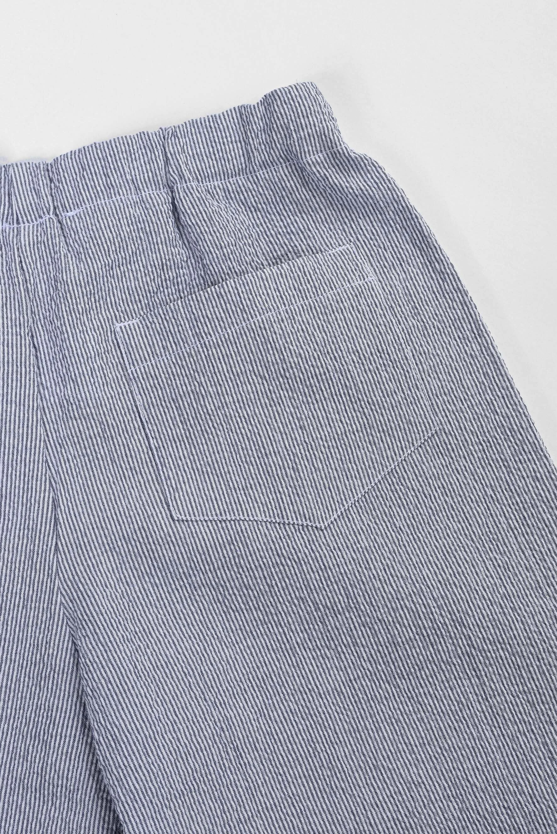 Pantaloni larghi bambina righina blu dettaglio