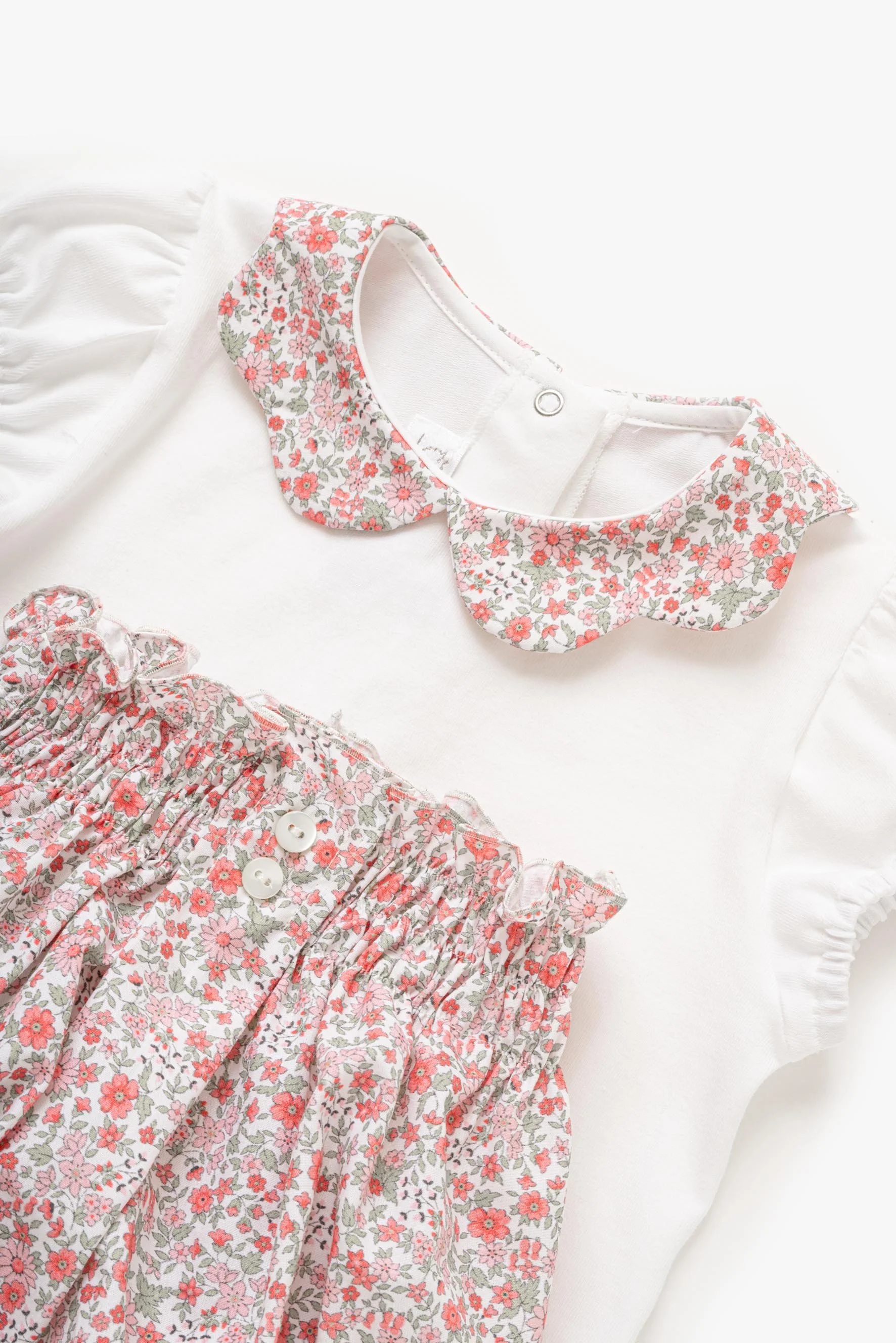 Completo neonata body e culotte fiorellino rosso