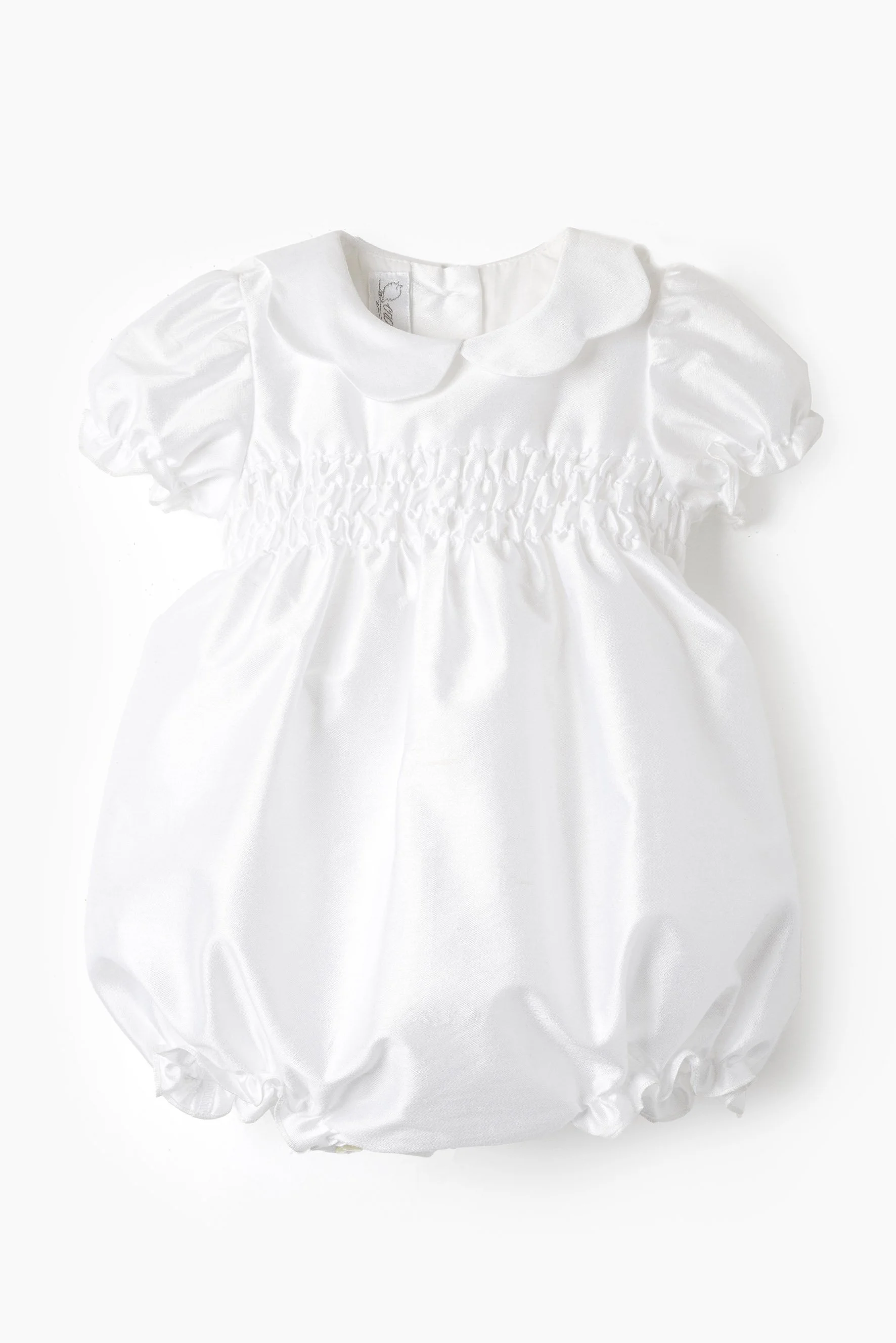 Pagliaccetto cerimonia neonata in raso bianco