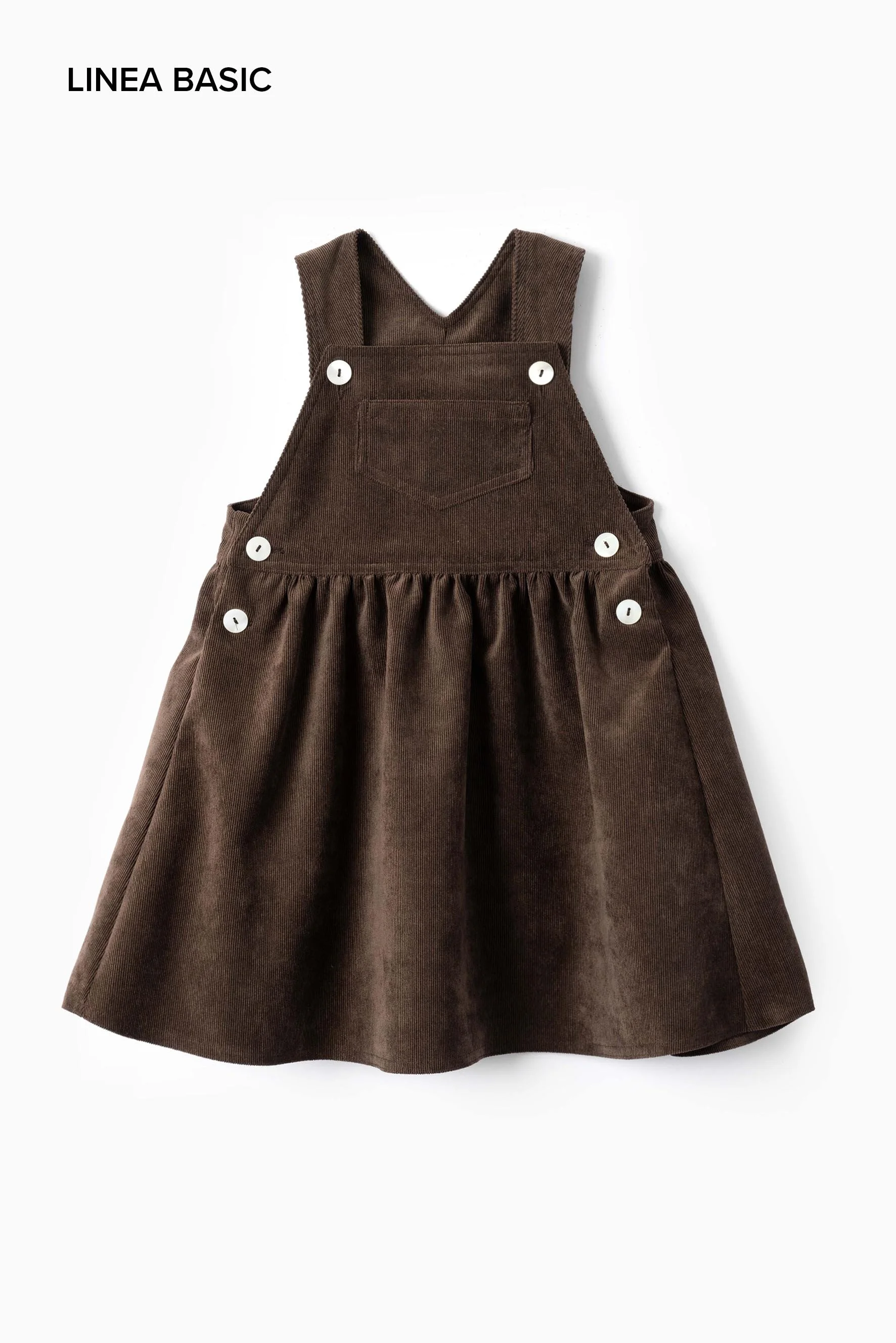 Vestito salopette bambina velluto marrone