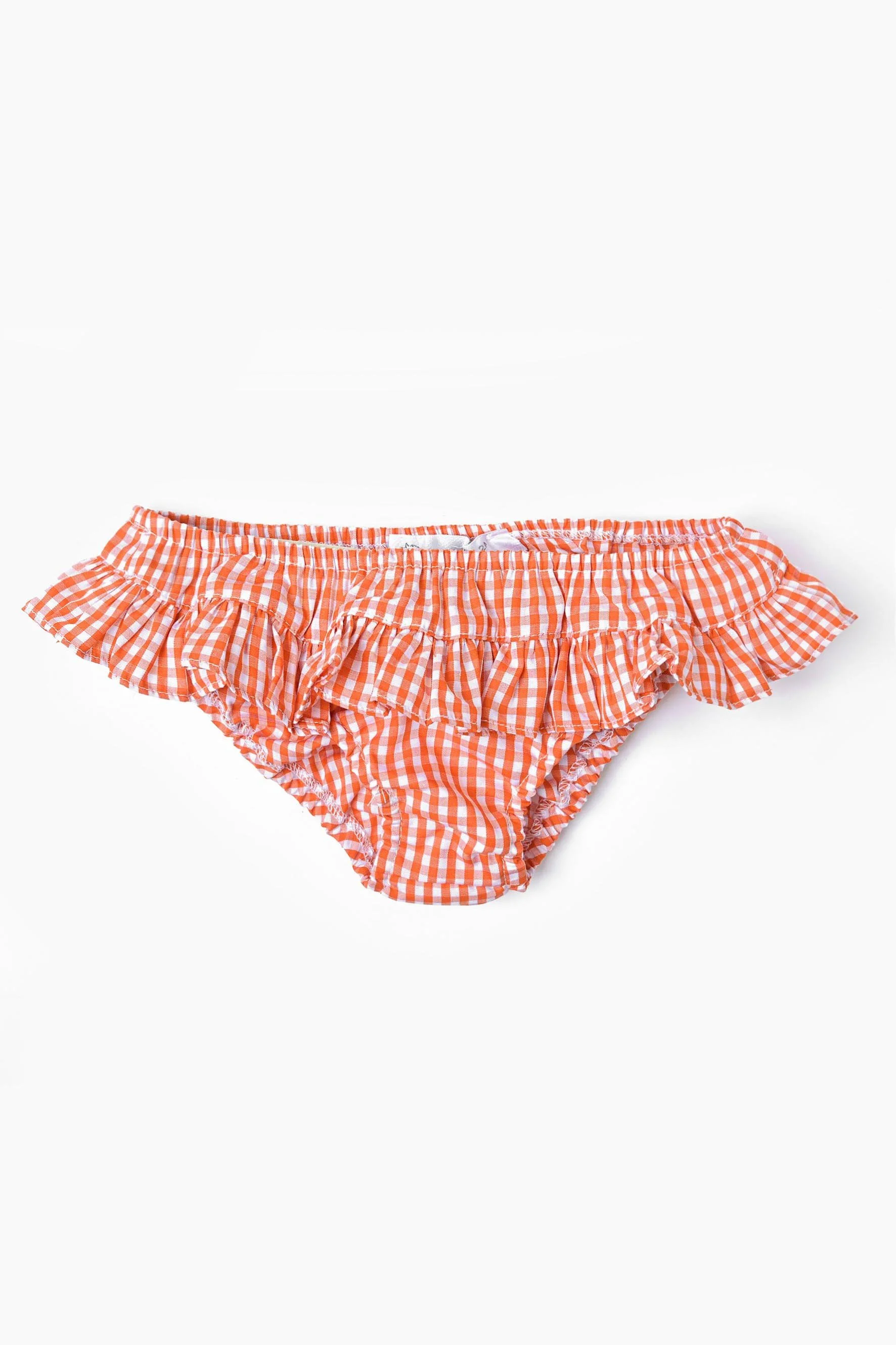 Costume bambina balza vichy arancione Crochette