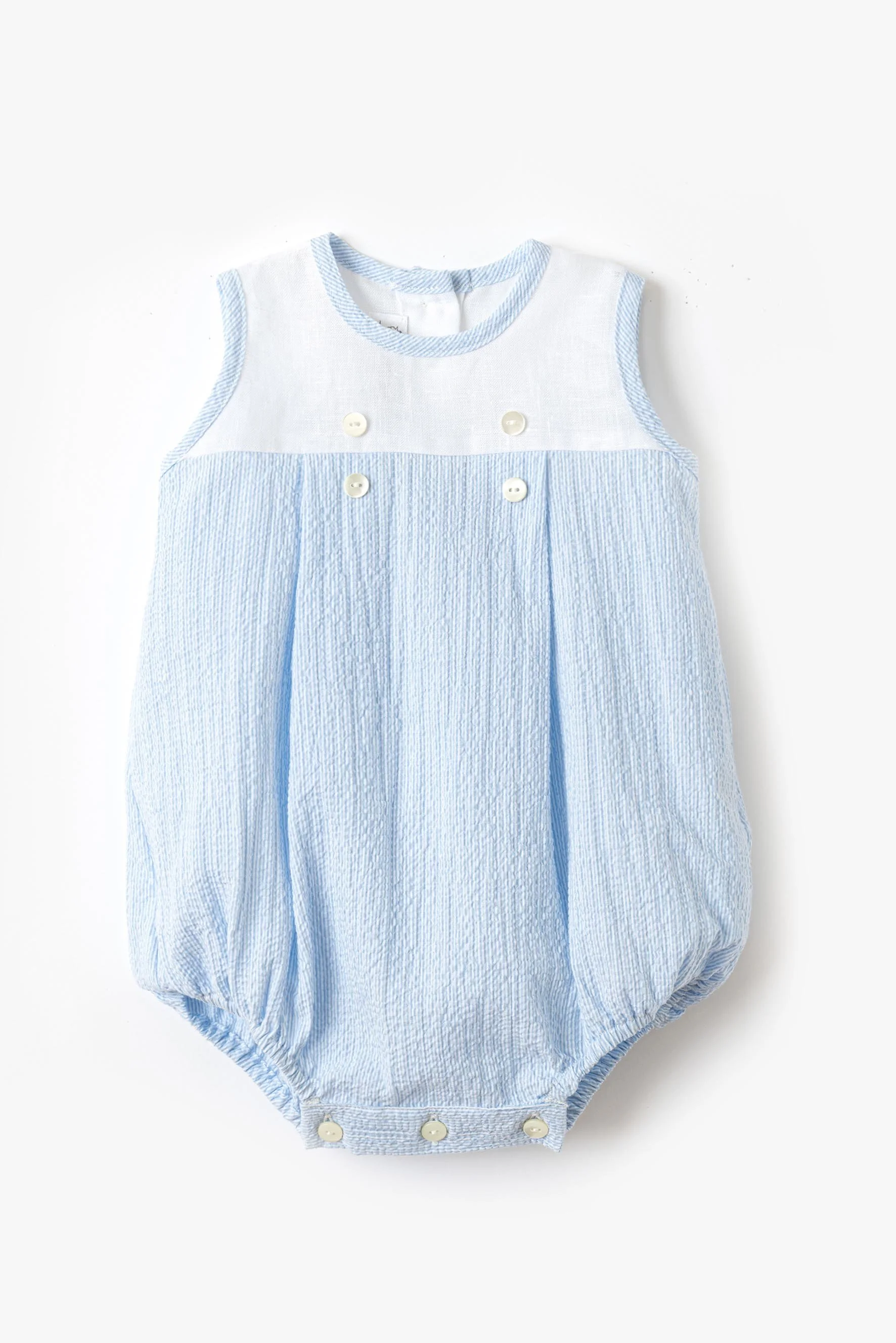Pagliaccetto lino e righina celeste Crochette