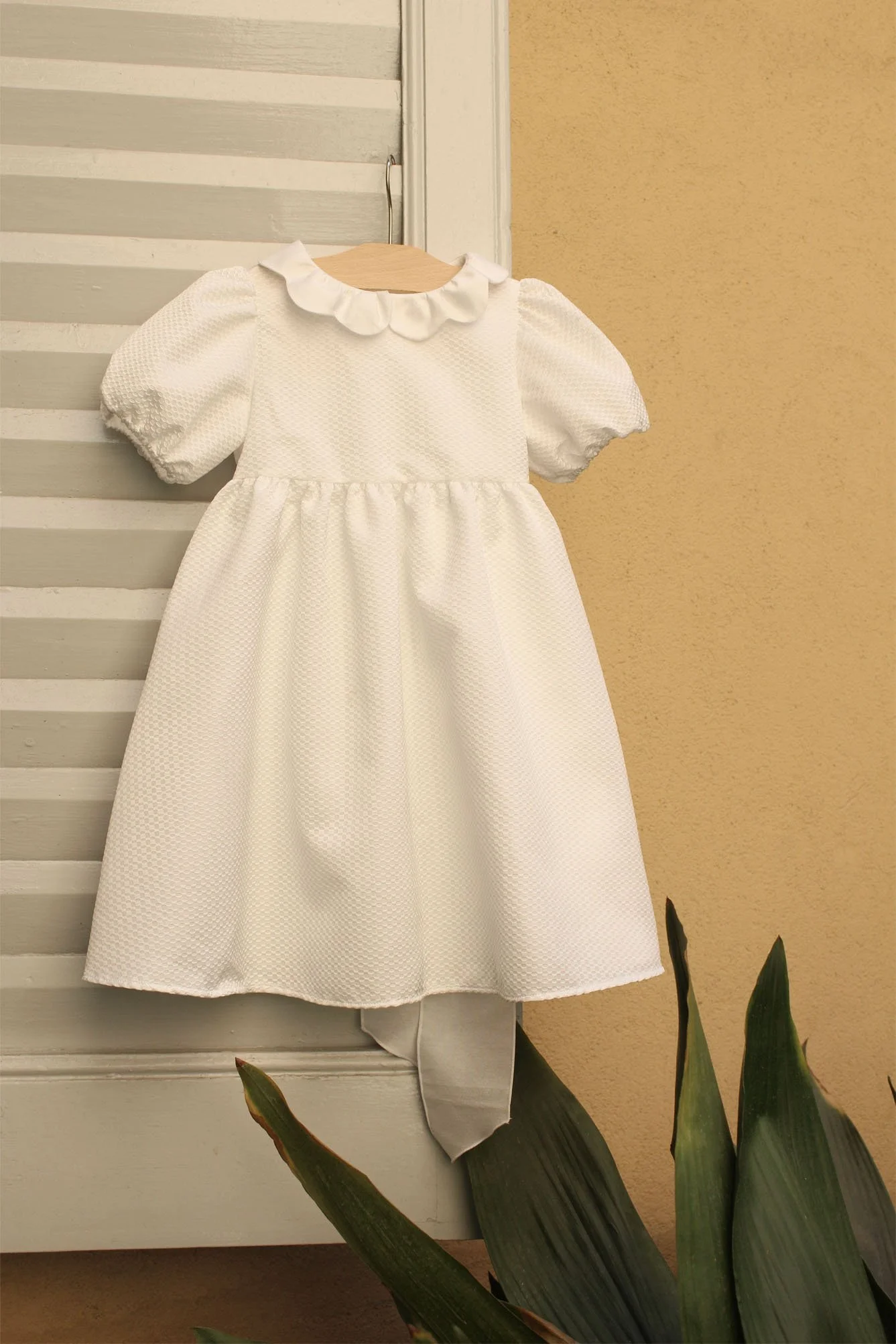 Vestito bambina cerimonia raso quadrettato