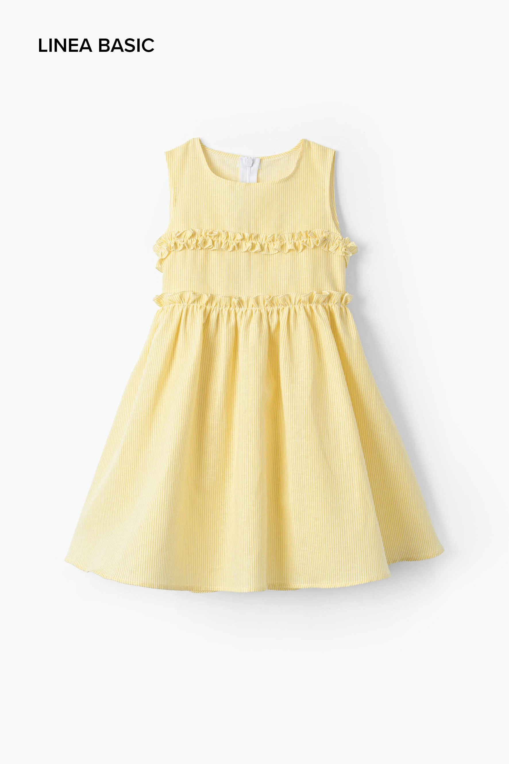 Vestito bambina con rocuhes righina gialla Crochette