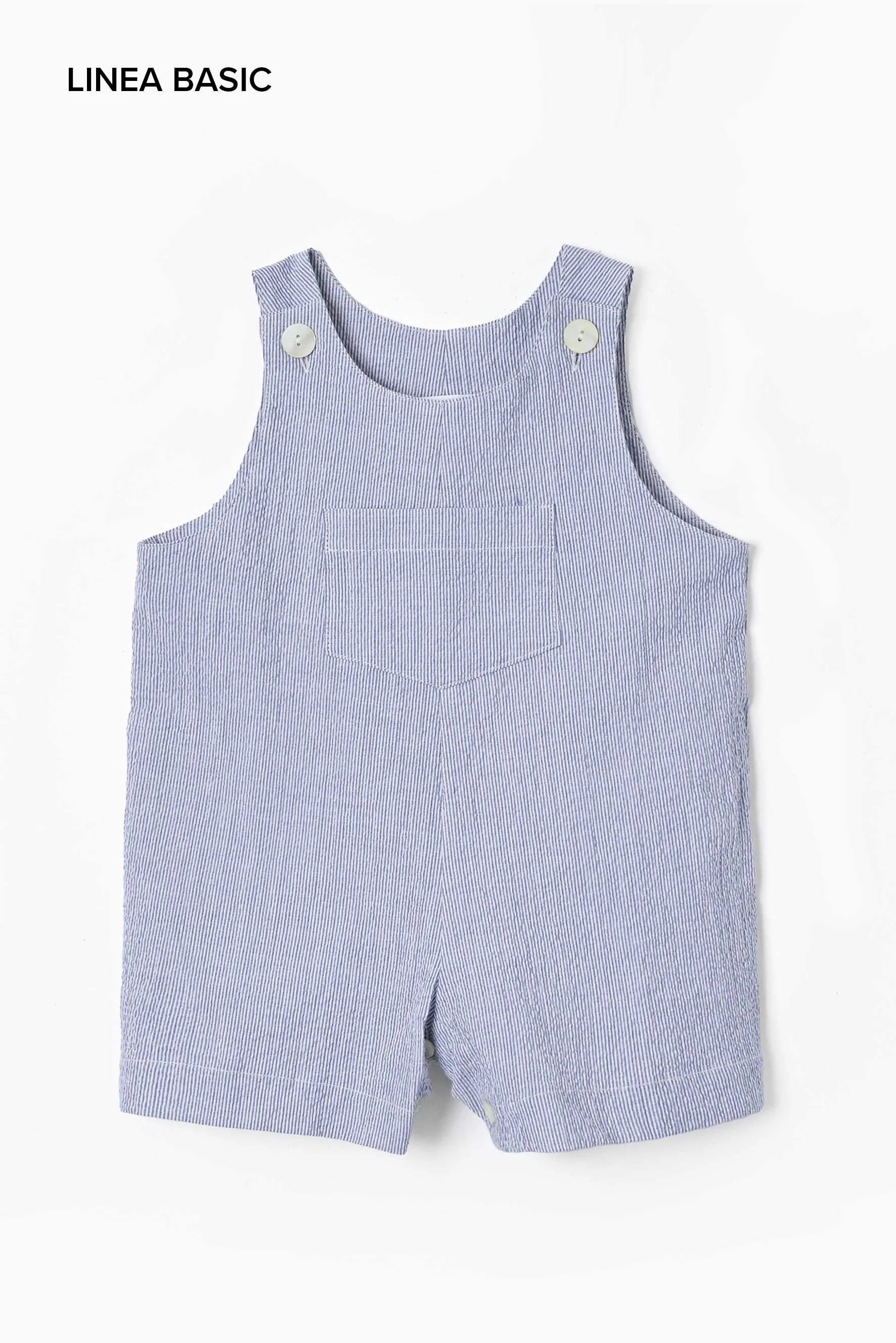 Salopette pagliaccetto neonato righina blu