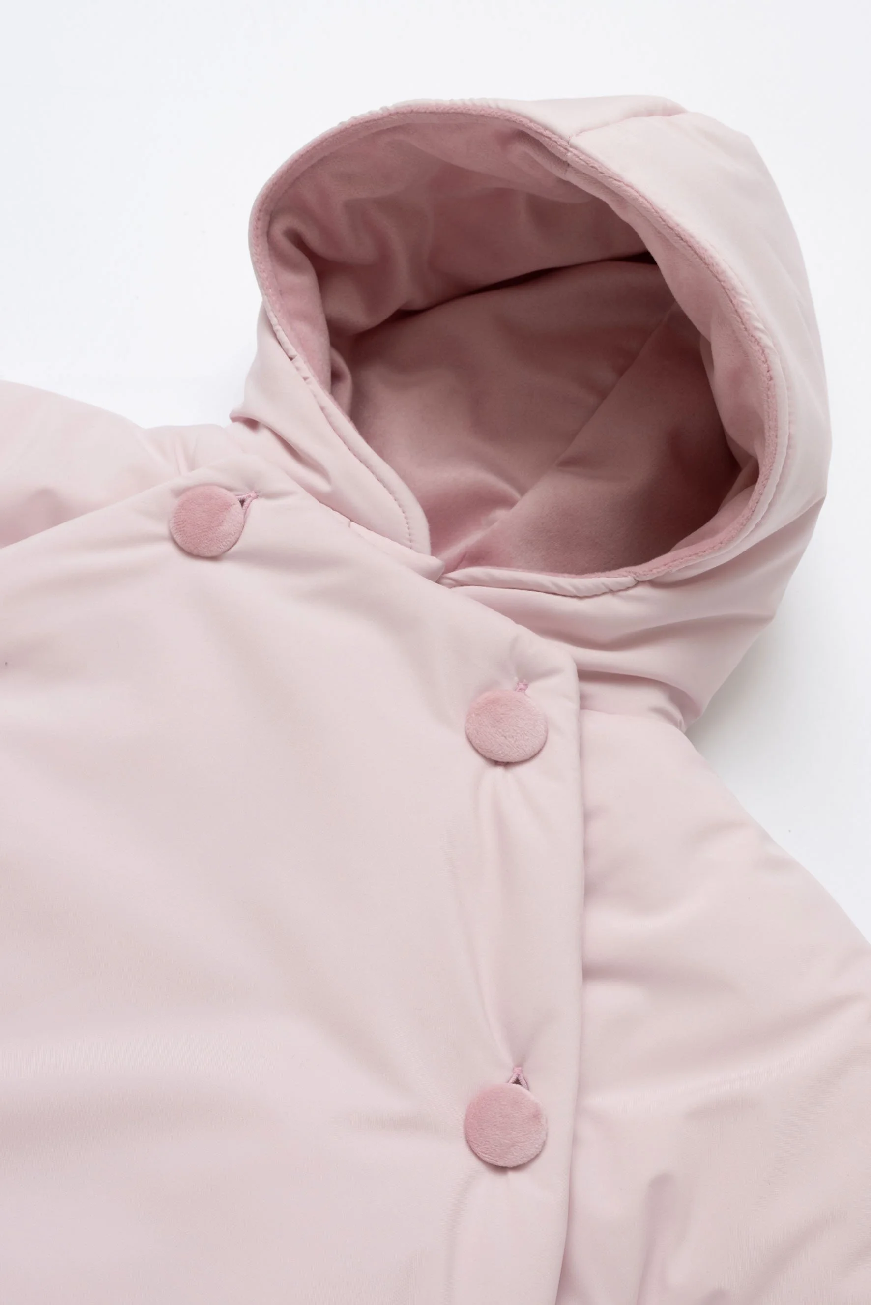 Tuta neonata imbottita rosa Crochette invernale