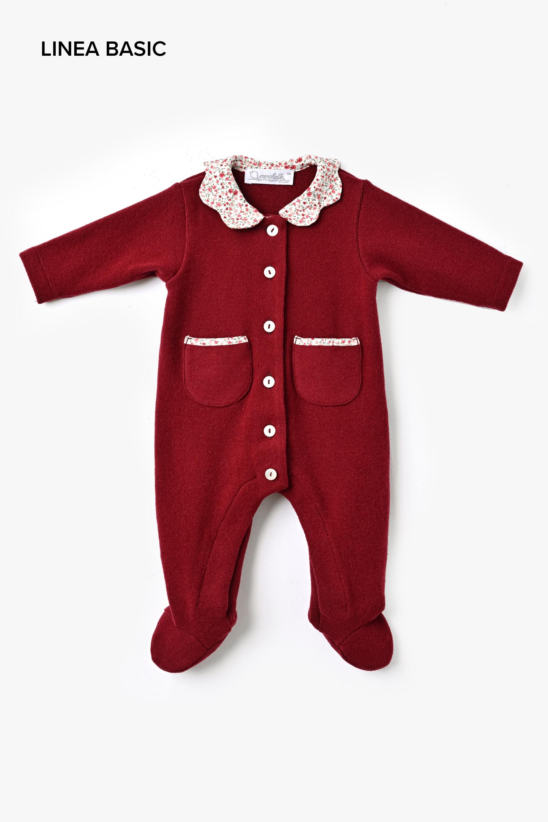 Tutine piedini neonata maglia bordeaux