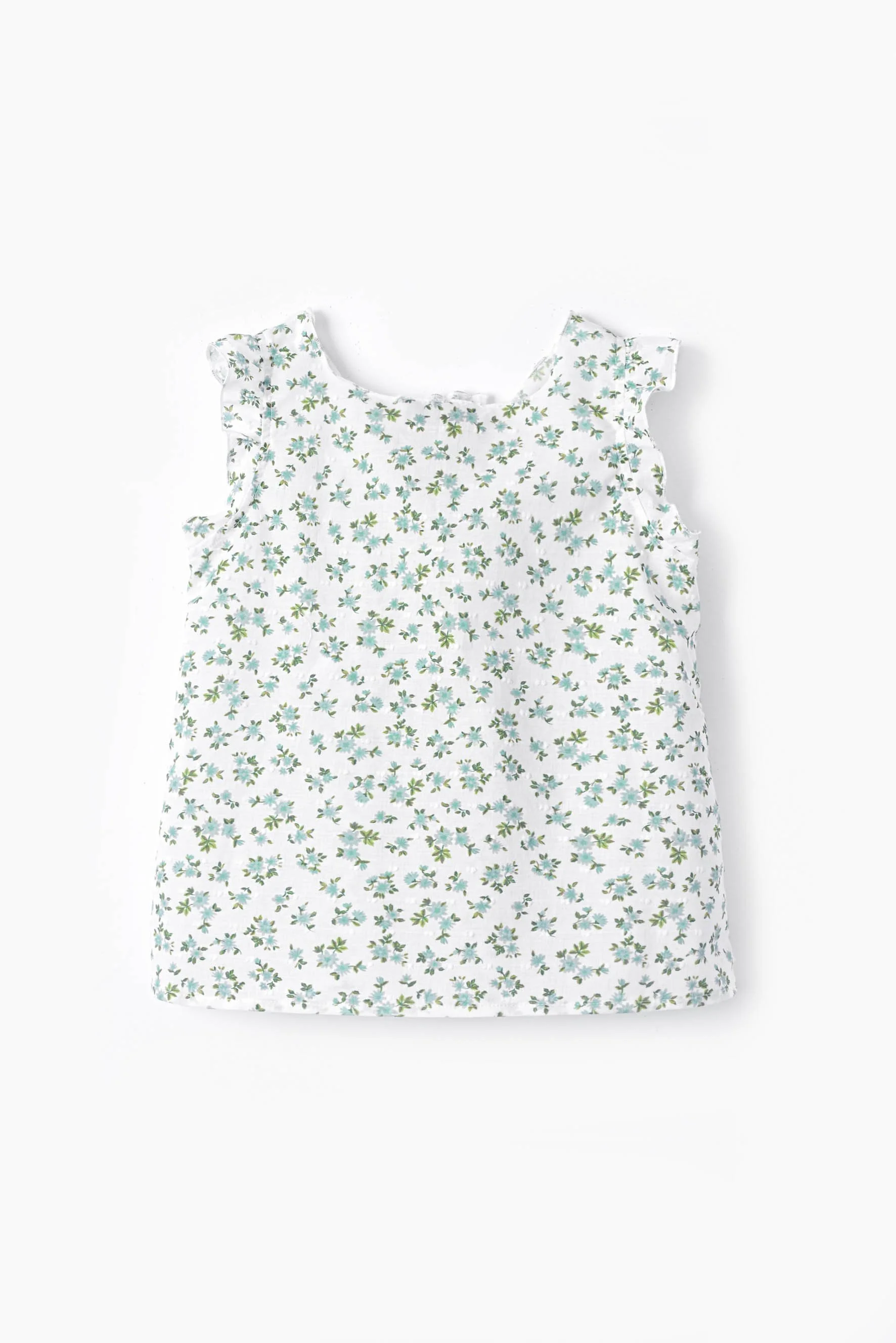 Camicia elasticata fiore verde plumetis Crochette