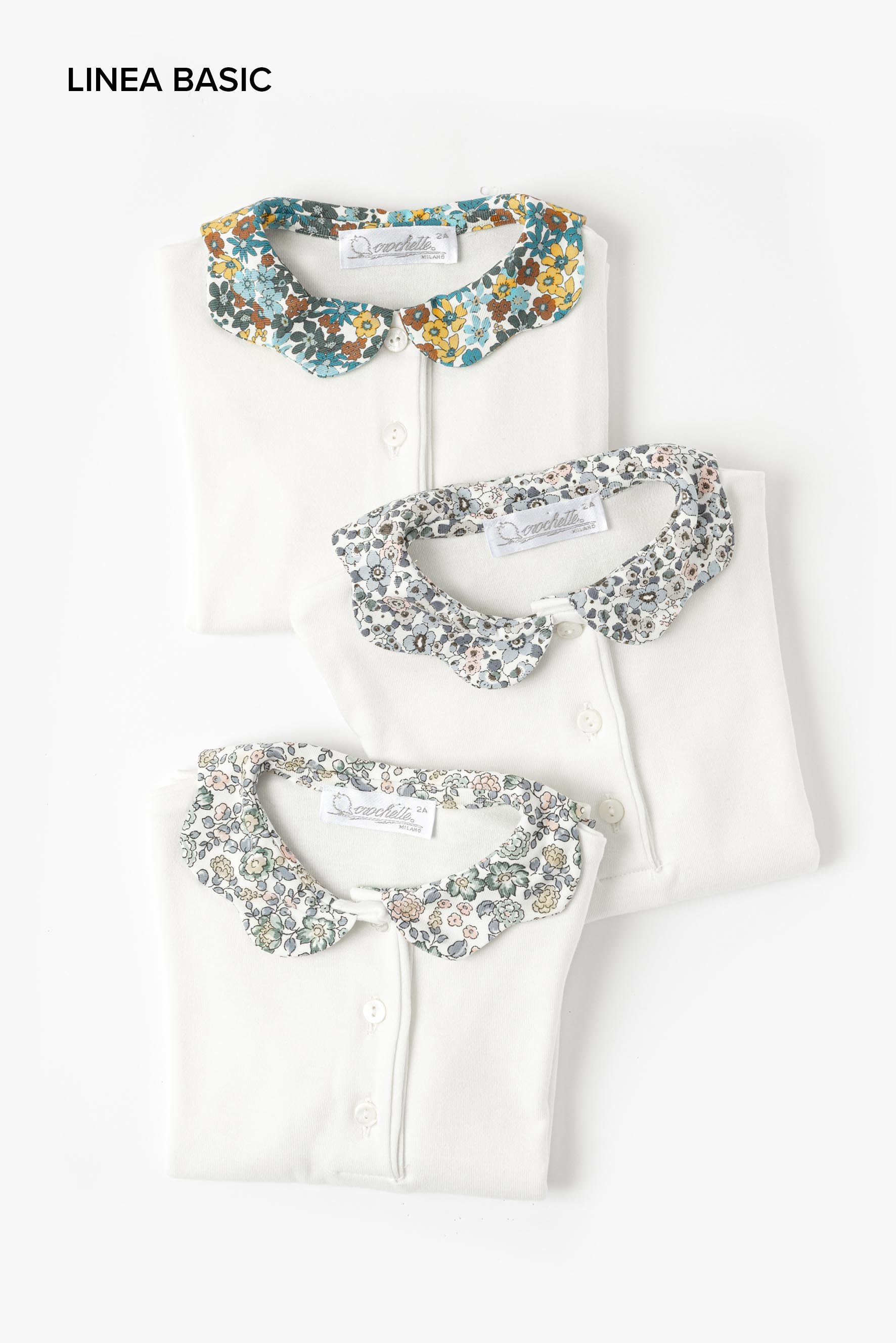 Polo bambina colletto petalo a fiori