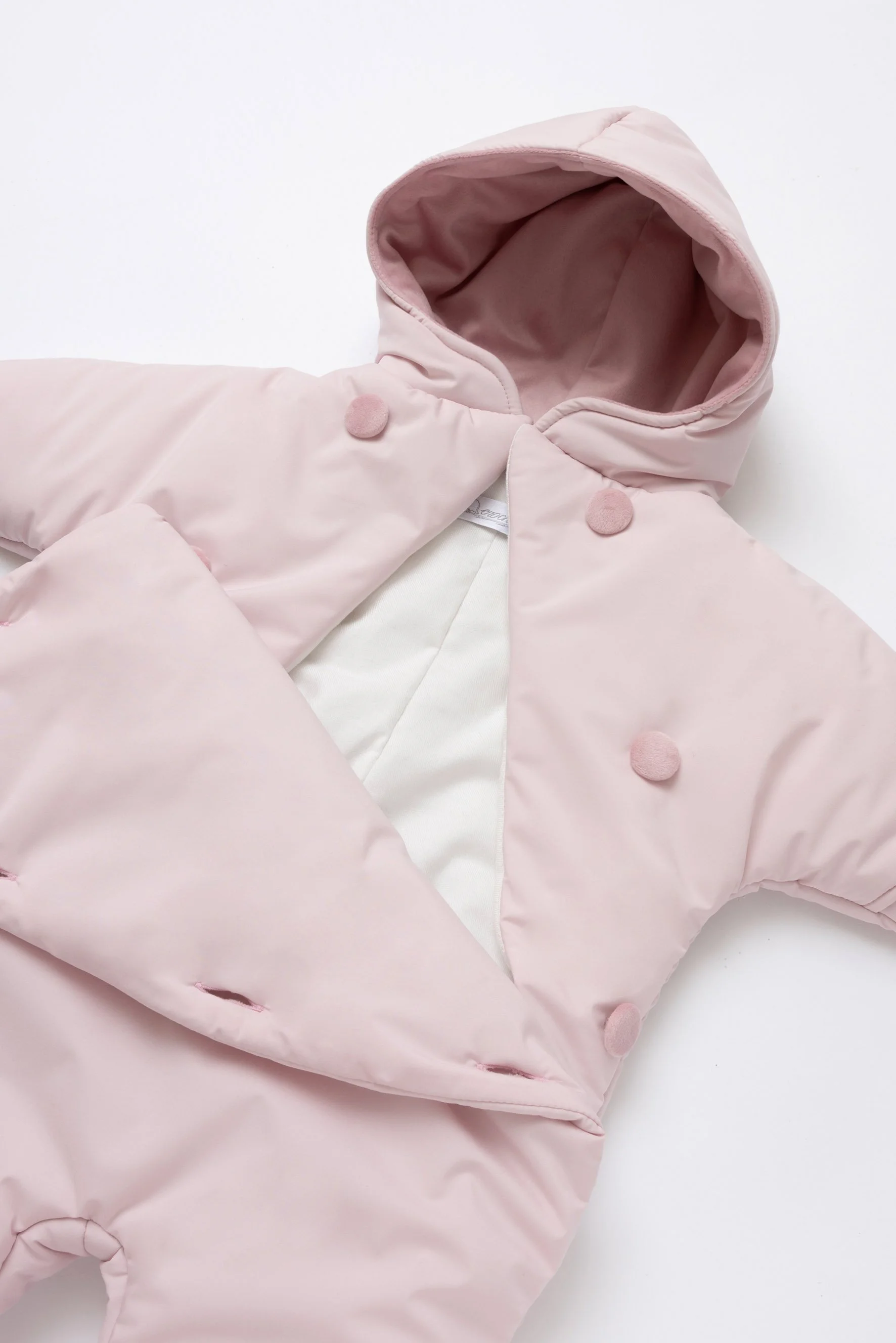 Tuta neonata elegante imbottita rosa Crochette