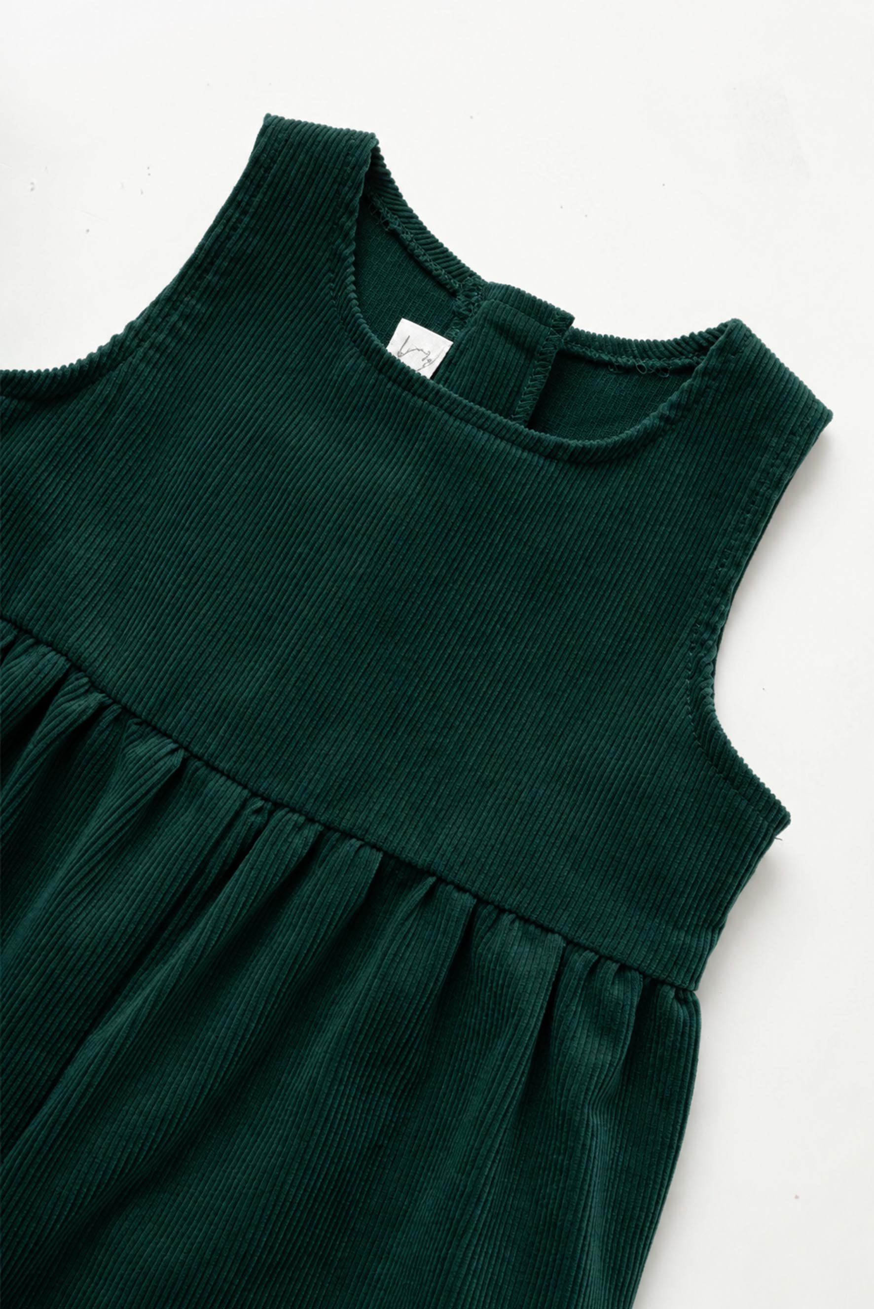 Pagliaccetto neonato smanicato velluto verde foresta Crochette